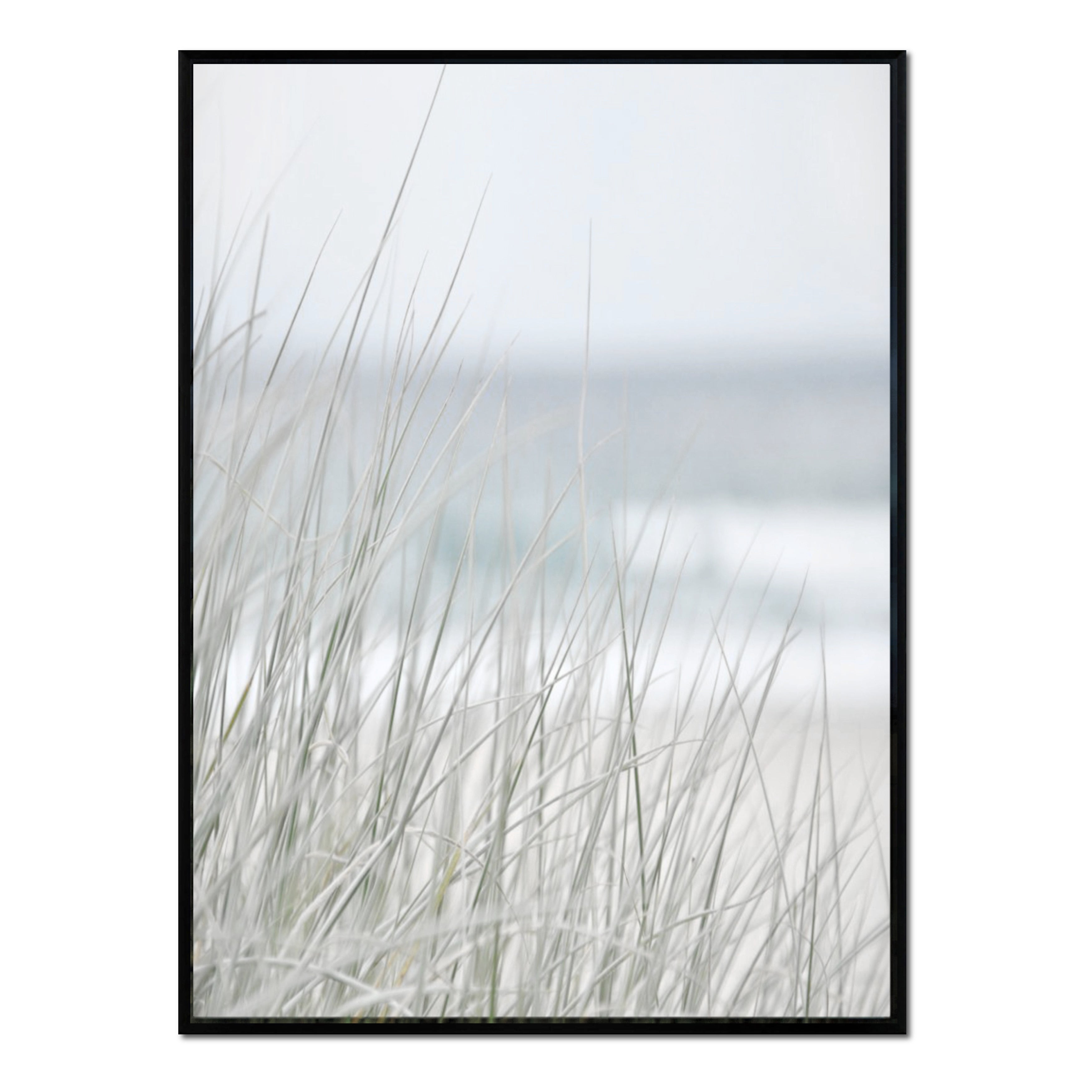Affiche avec cadre noir - Plage en noir et blanc - 30x40 Affiche avec cadre noir - Plage en noir et blanc - 30x40