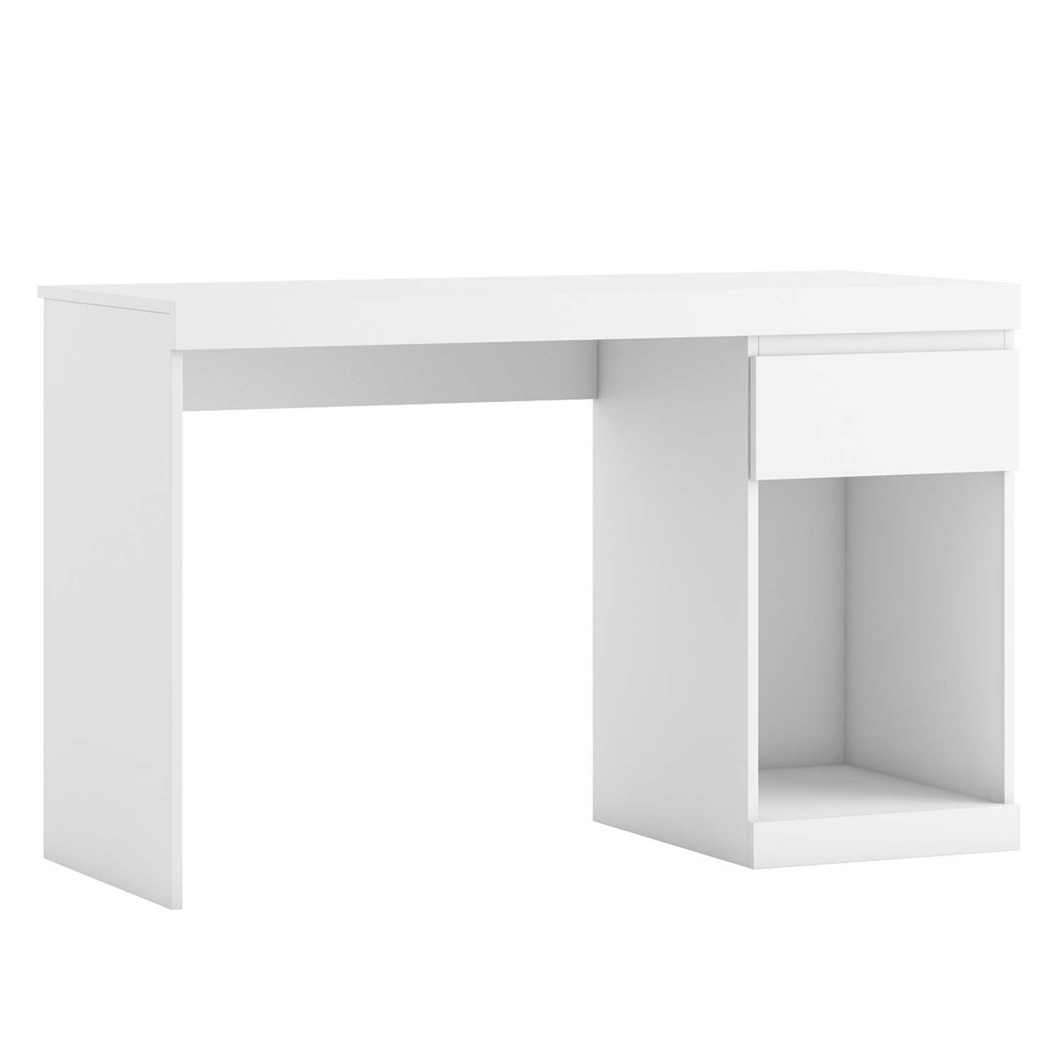 Bureau 1 tiroir couleur blanc, 120 cm longueur