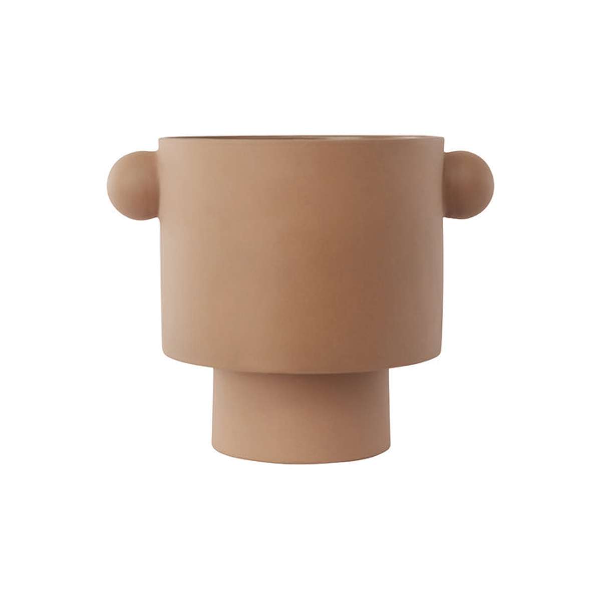 Pot marron en grès D30x23cm Pot marron en grès D30x23cm