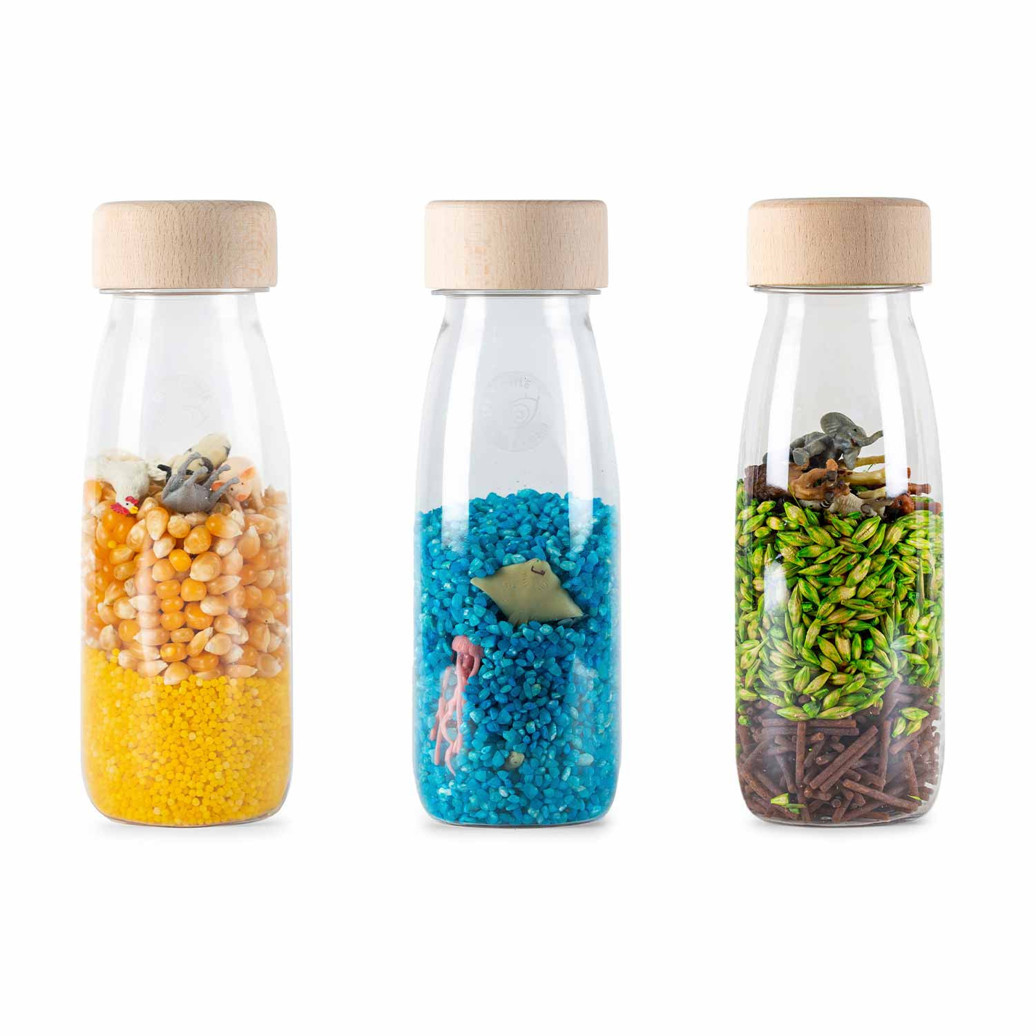 Lot de 3 bouteilles sensorielles Nature Lot de 3 bouteilles sensorielles Nature