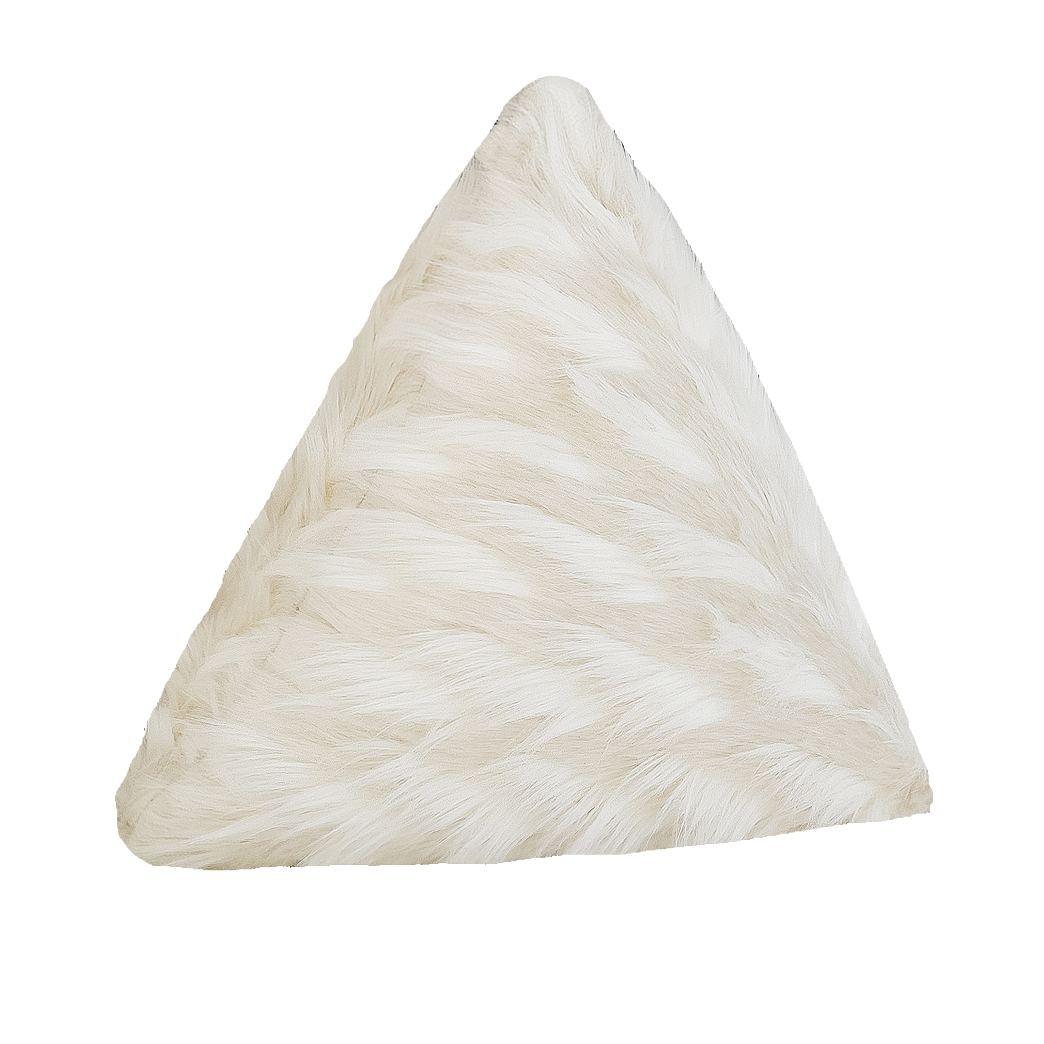 Coussin pyramide en fausse fourrure blanche