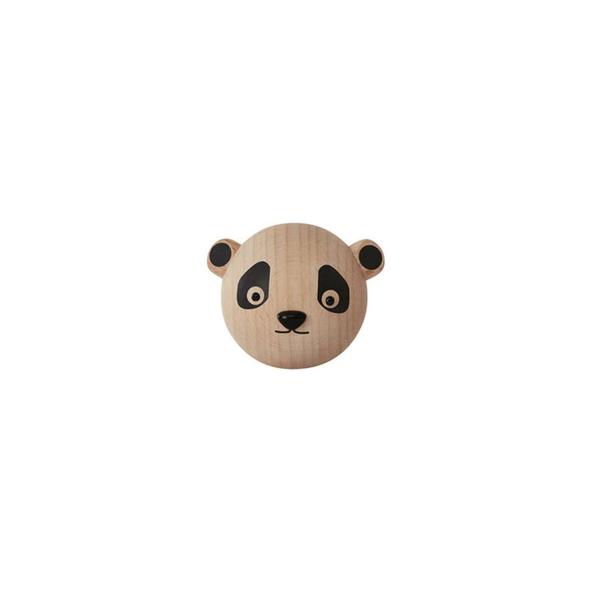 Crochet mini panda en bois H4,5x5,5x5,5cm