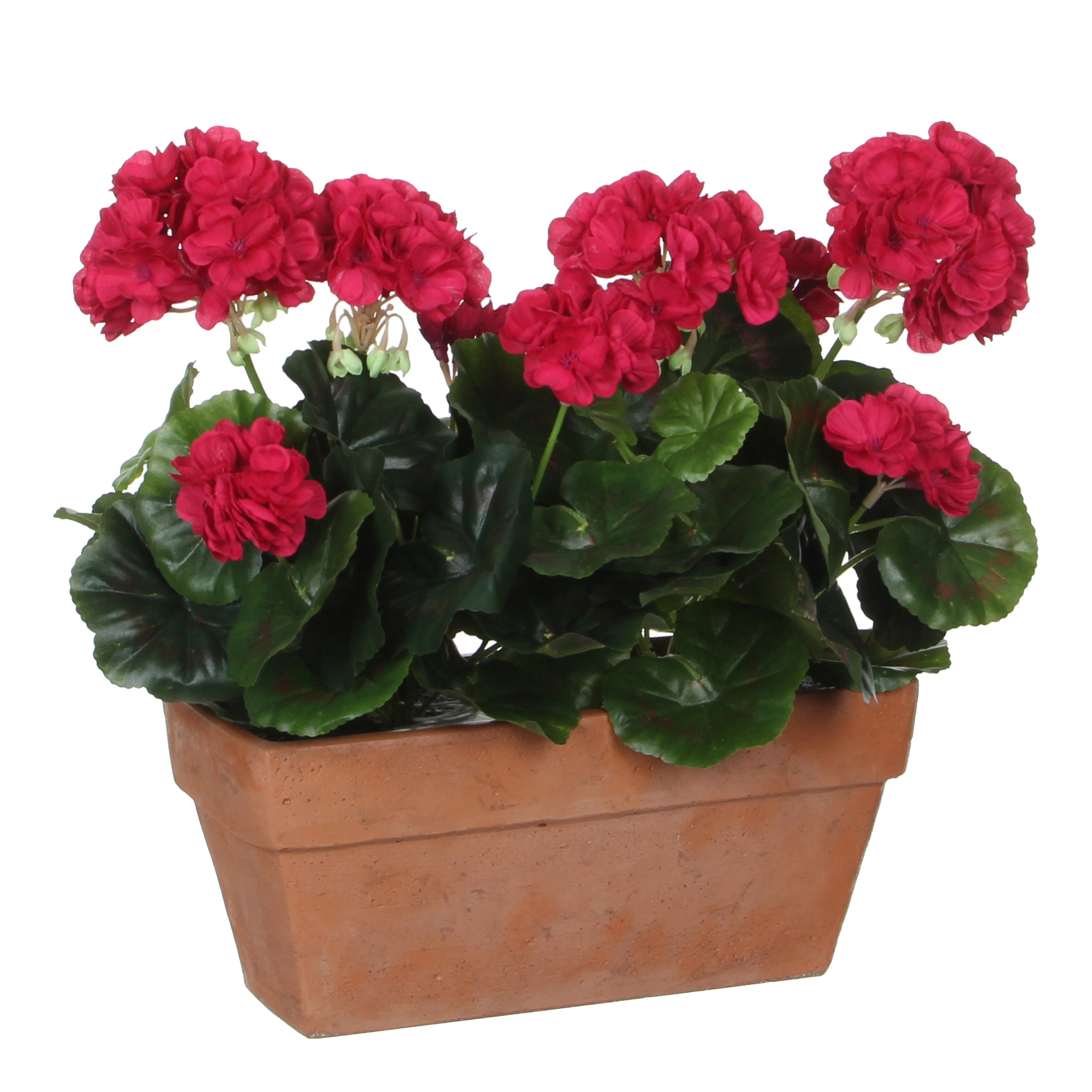 Géranium artificielle rose foncé en pot H40