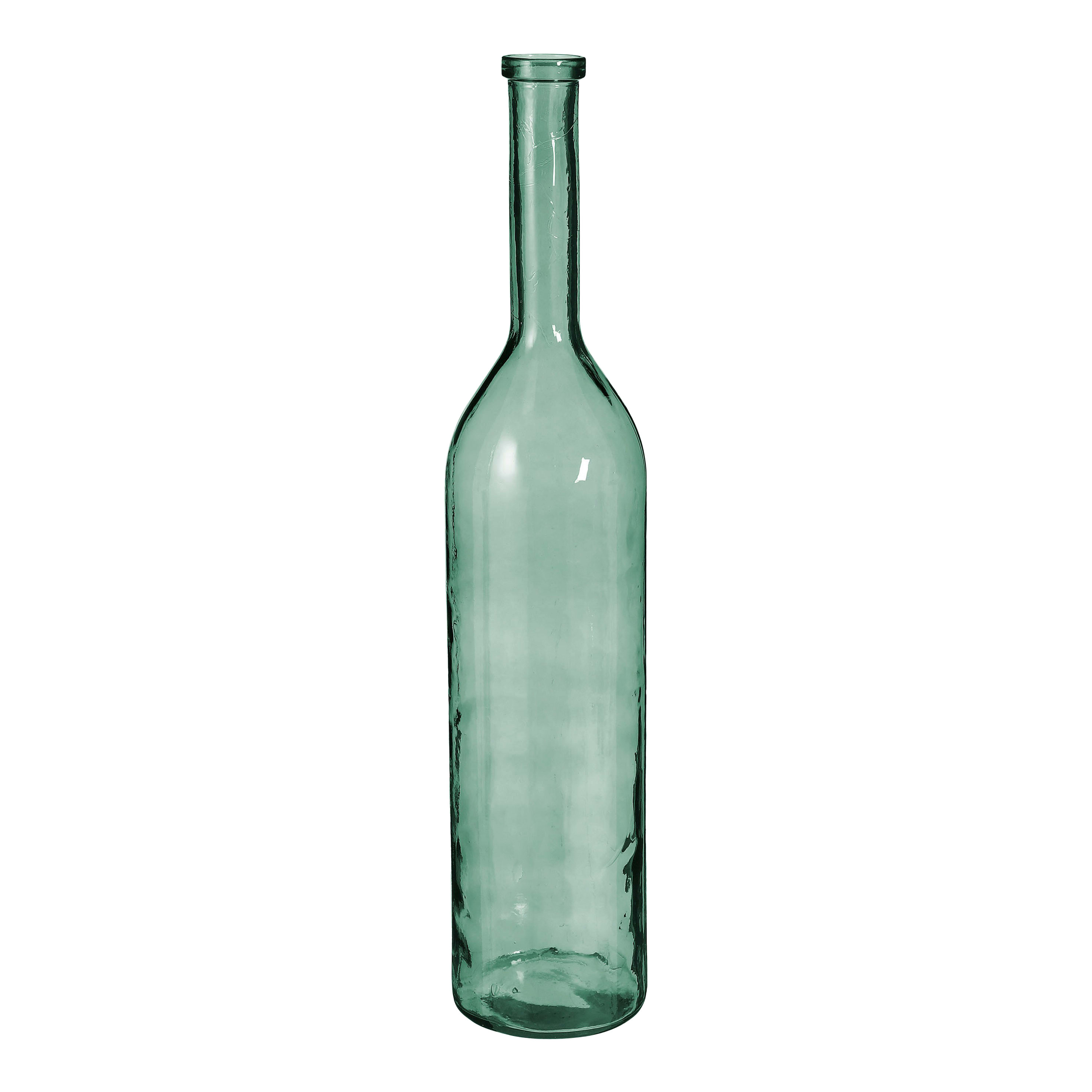 Vase bouteille en verre recyclé vert H100