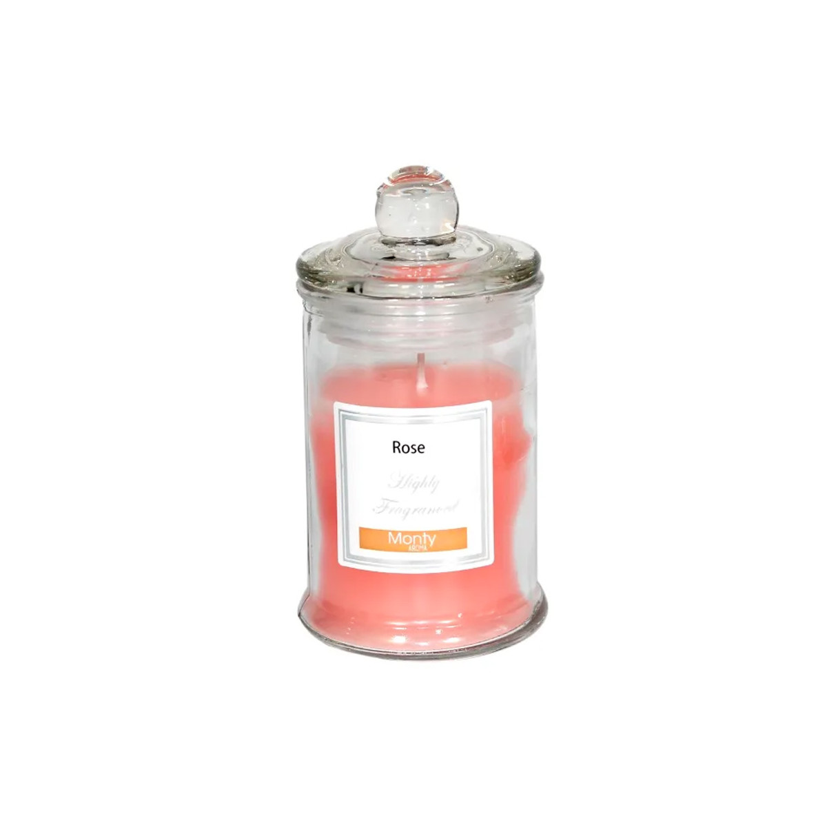 Bougie parfumée dans pot en verre rose 6x11cm Bougie parfumée dans pot en verre rose 6x11cm