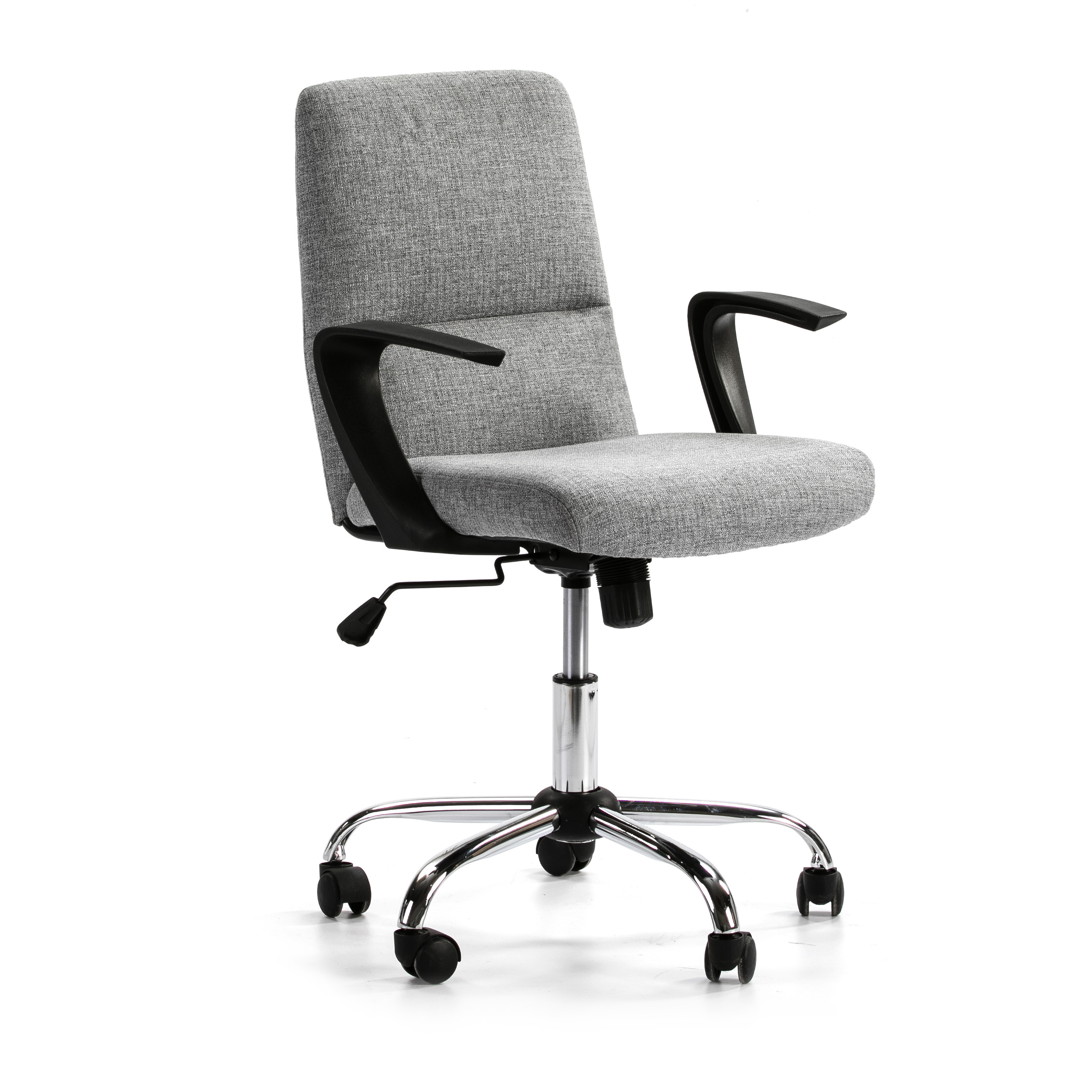 fauteuil de bureau relevable/reclinable matelassé tissu gris clair