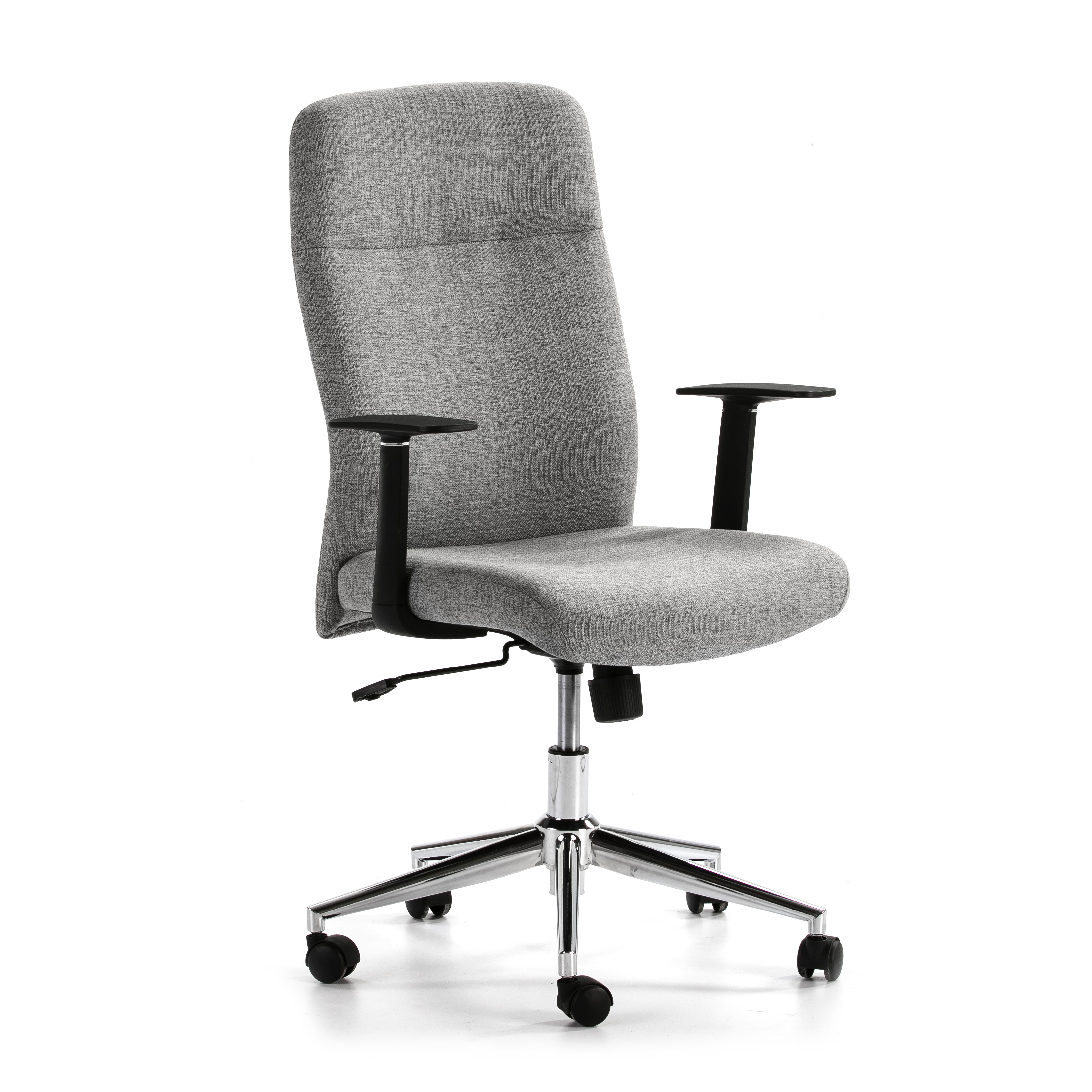 fauteuil de bureau relevable et reclinable, tissu gris clair