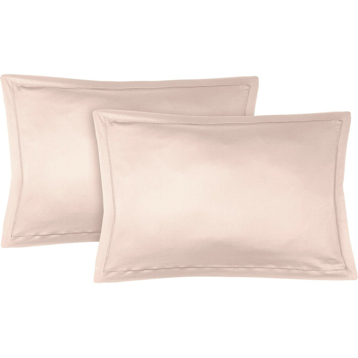 2x Taies d'oreiller en satin de coton rose poudré 50x70 2x Taies d'oreiller en satin de coton rose poudré 50x70