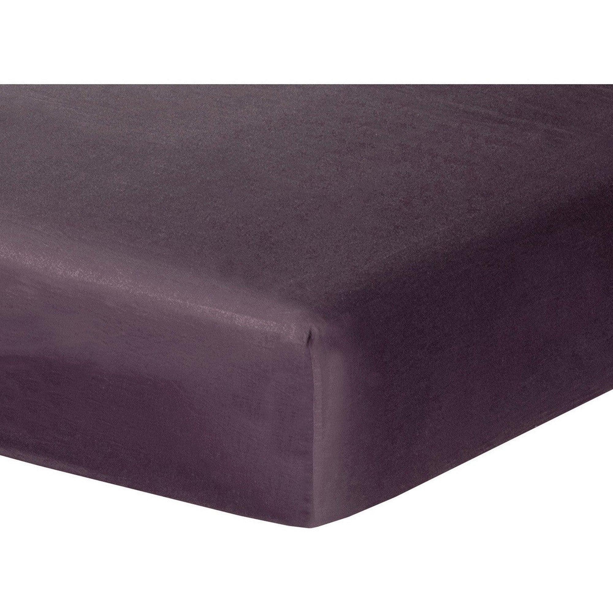 Drap housse en satin de coton violine 160x200, bonnet 30 Drap housse en satin de coton violine 160x200, bonnet 30