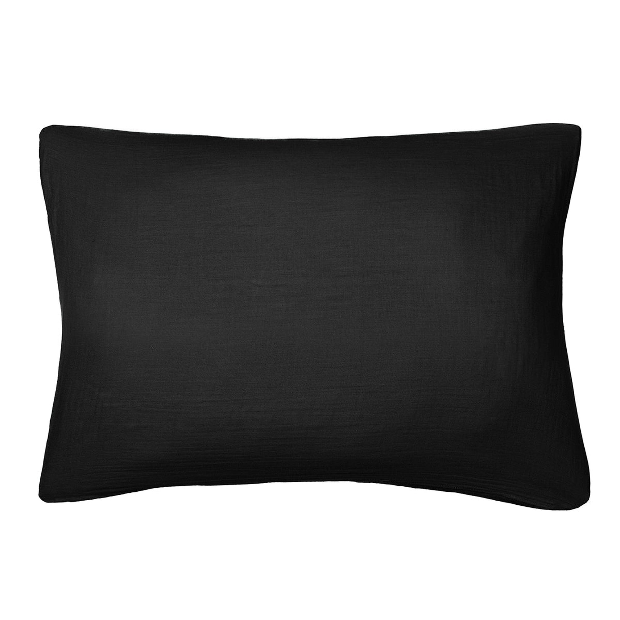 Taie d'oreiller en gaze de coton 50x70 Caviar Taie d'oreiller en gaze de coton 50x70 Caviar