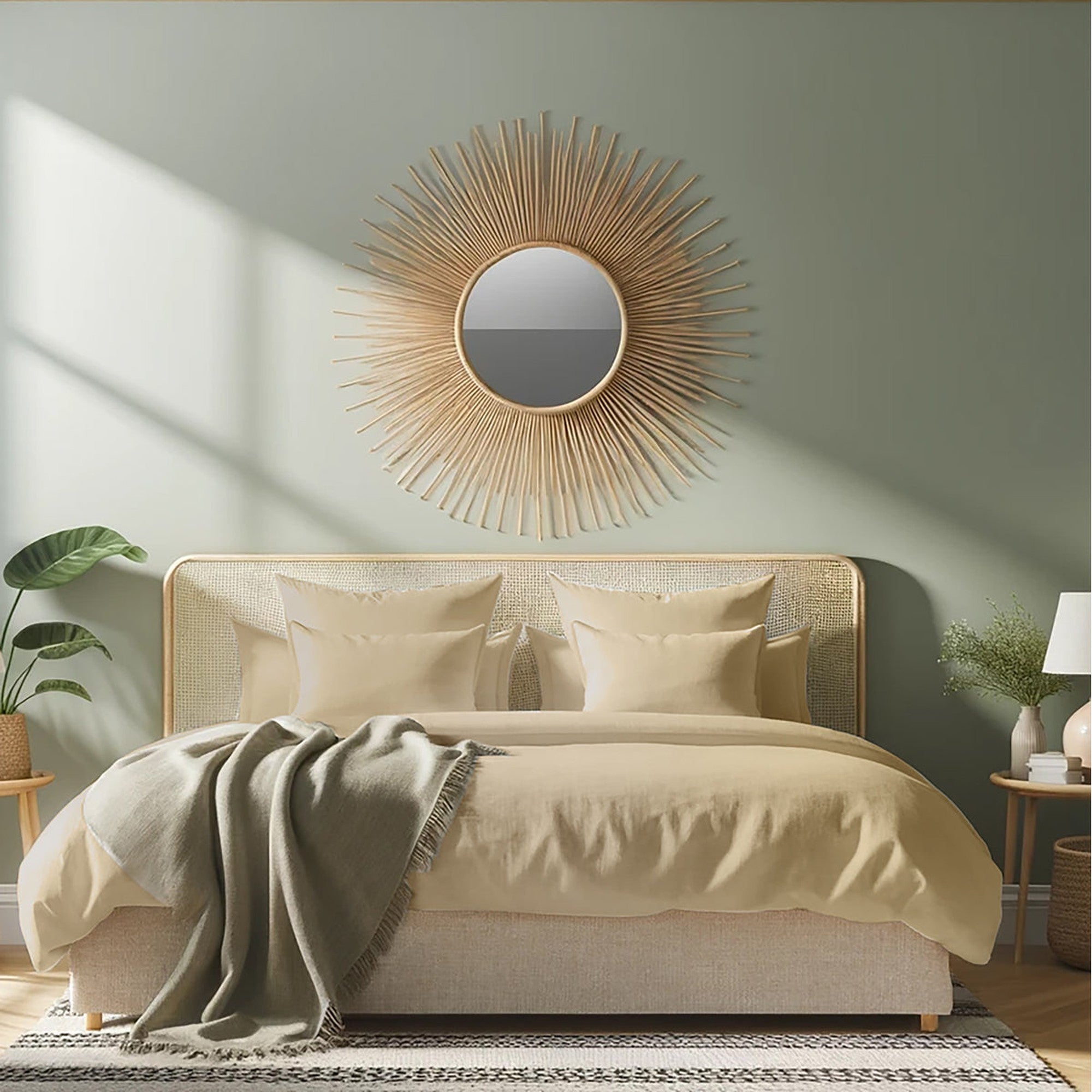 Housse de couette en satin de coton latte 240x220 Housse de couette en satin de coton latte 240x220