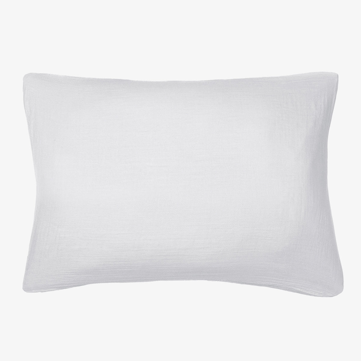 1x Taie d'oreiller en gaze de coton 50x70 blanc neige