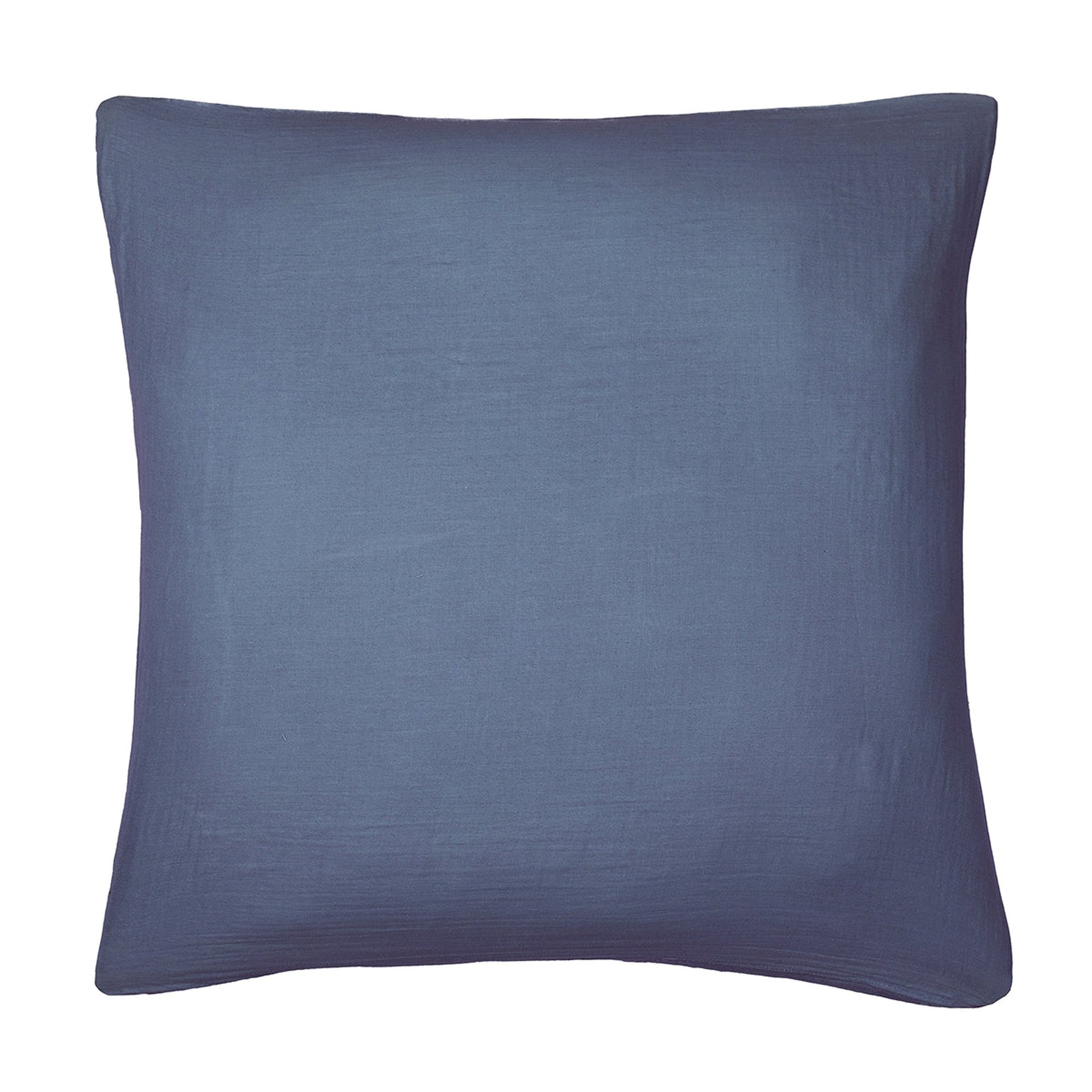 1x Taie d'oreiller en gaze de coton 65x65 Bleu jean 1x Taie d'oreiller en gaze de coton 65x65 Bleu jean