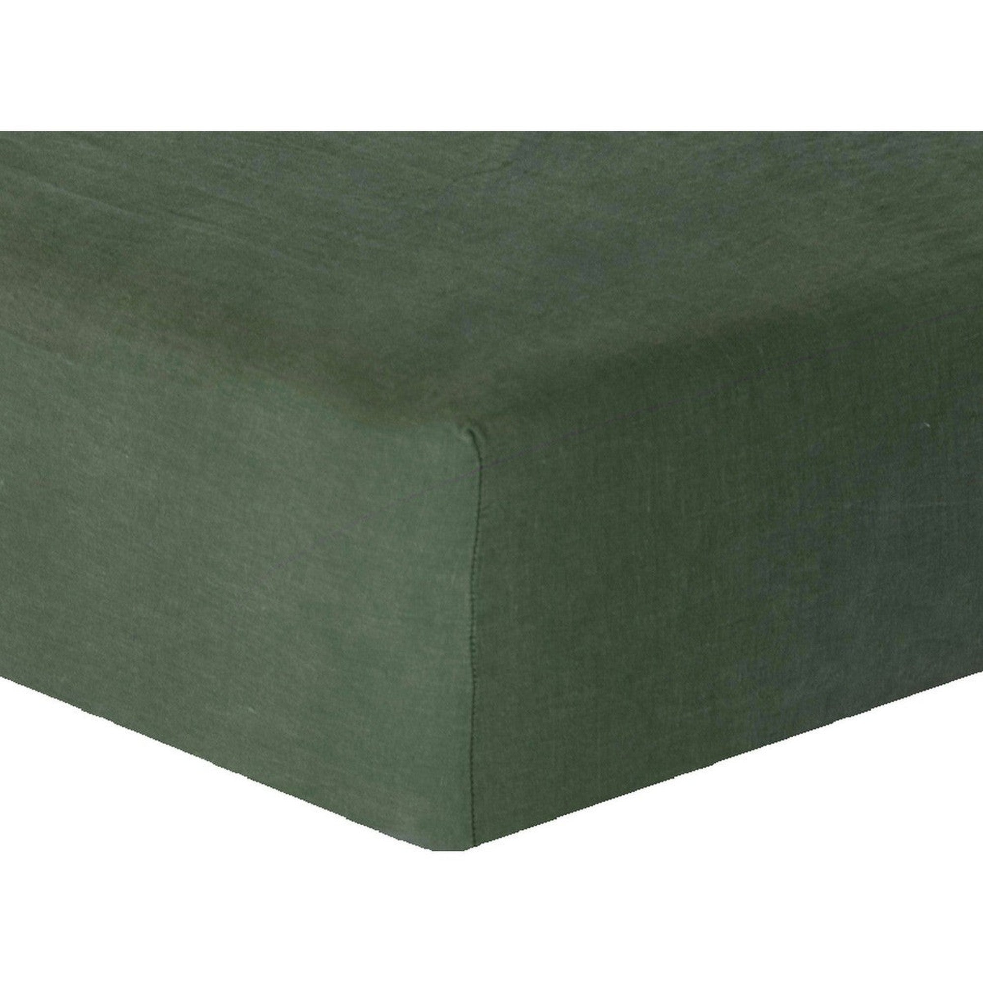 Drap housse en lin lavé 140x190x30 vert sauge Drap housse en lin lavé 140x190x30 vert sauge