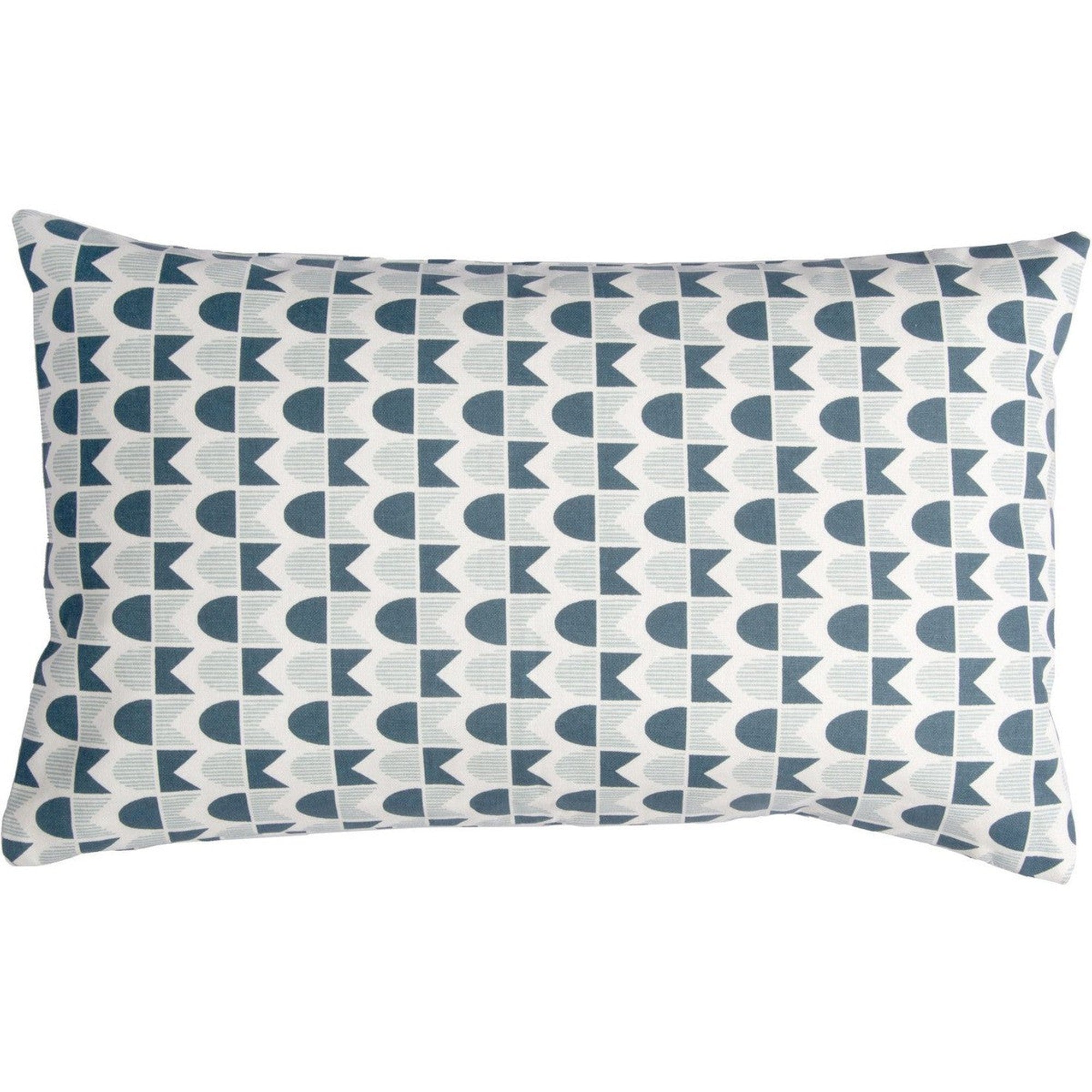 Housse de coussin d'extérieur coton 50x30 bleu paon