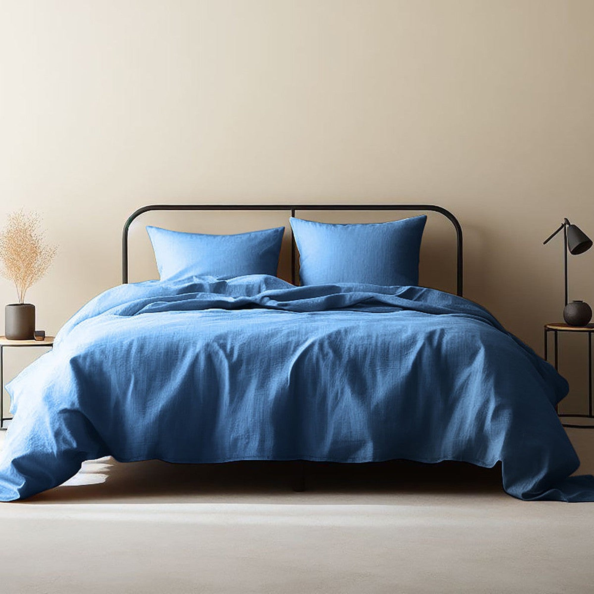 Housse de couette 200x200 bleu jean Housse de couette 200x200 bleu jean