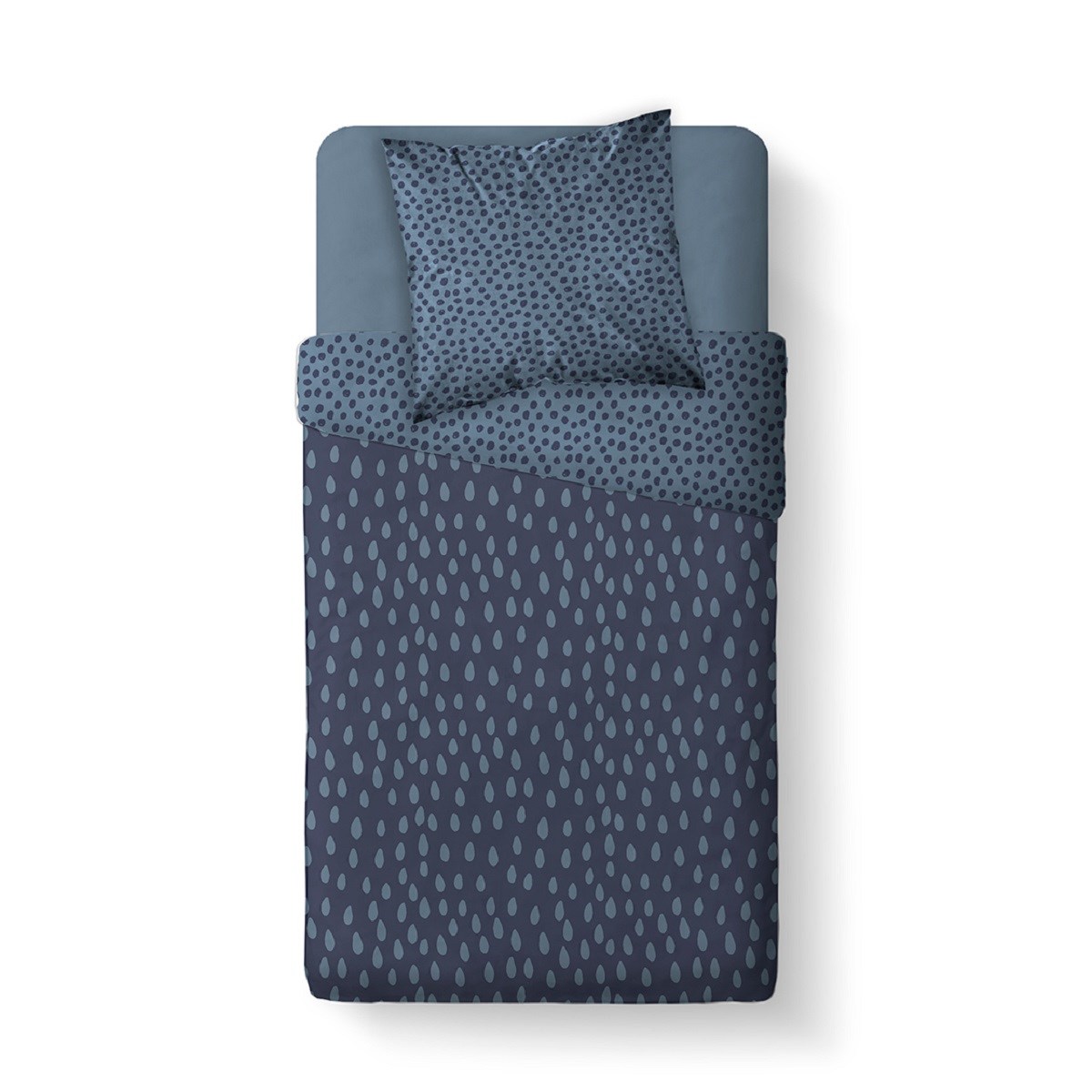 Parure de lit en Coton Bleu 140x200 cm