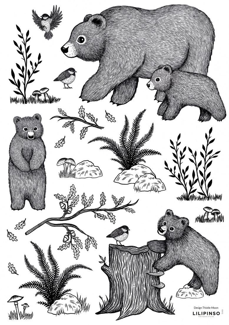 Planche de stickers les ours blanc