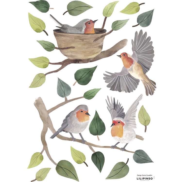 Stickers les rouges-gorges en Vinyle mat Vert 29,7x42 cm Stickers les rouges-gorges en Vinyle mat Vert 29,7x42 cm