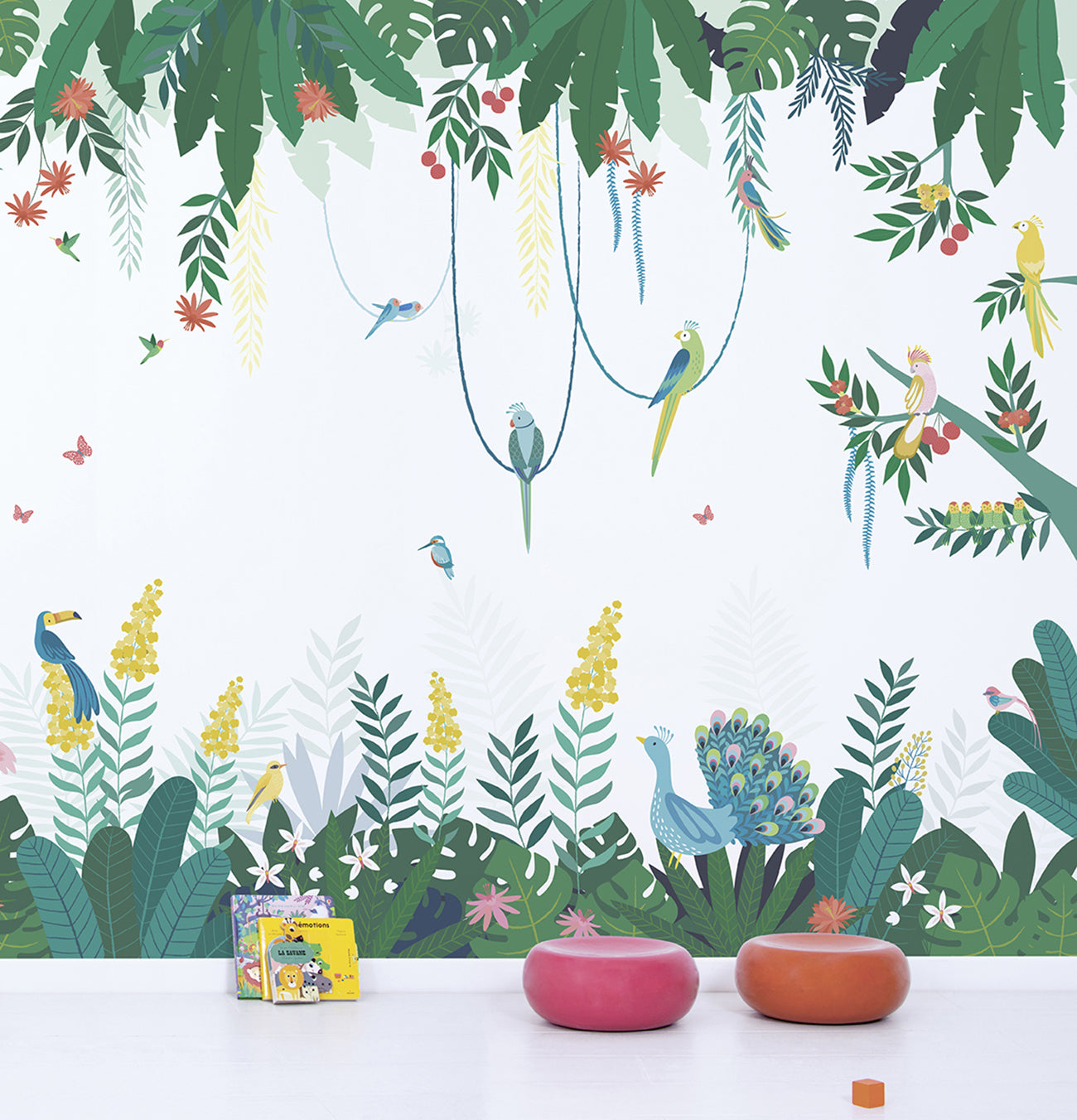 Papier peint décor tropicale en Papier Multicolore 4m x 2,48 m