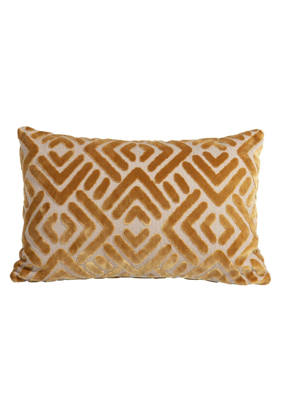 Coussin en velours jacquard doré et gris 40x65 Coussin en velours jacquard doré et gris 40x65
