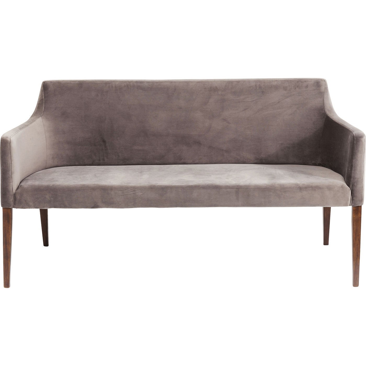 Banquette avec accoudoirs 3 places en velours gris Banquette avec accoudoirs 3 places en velours gris