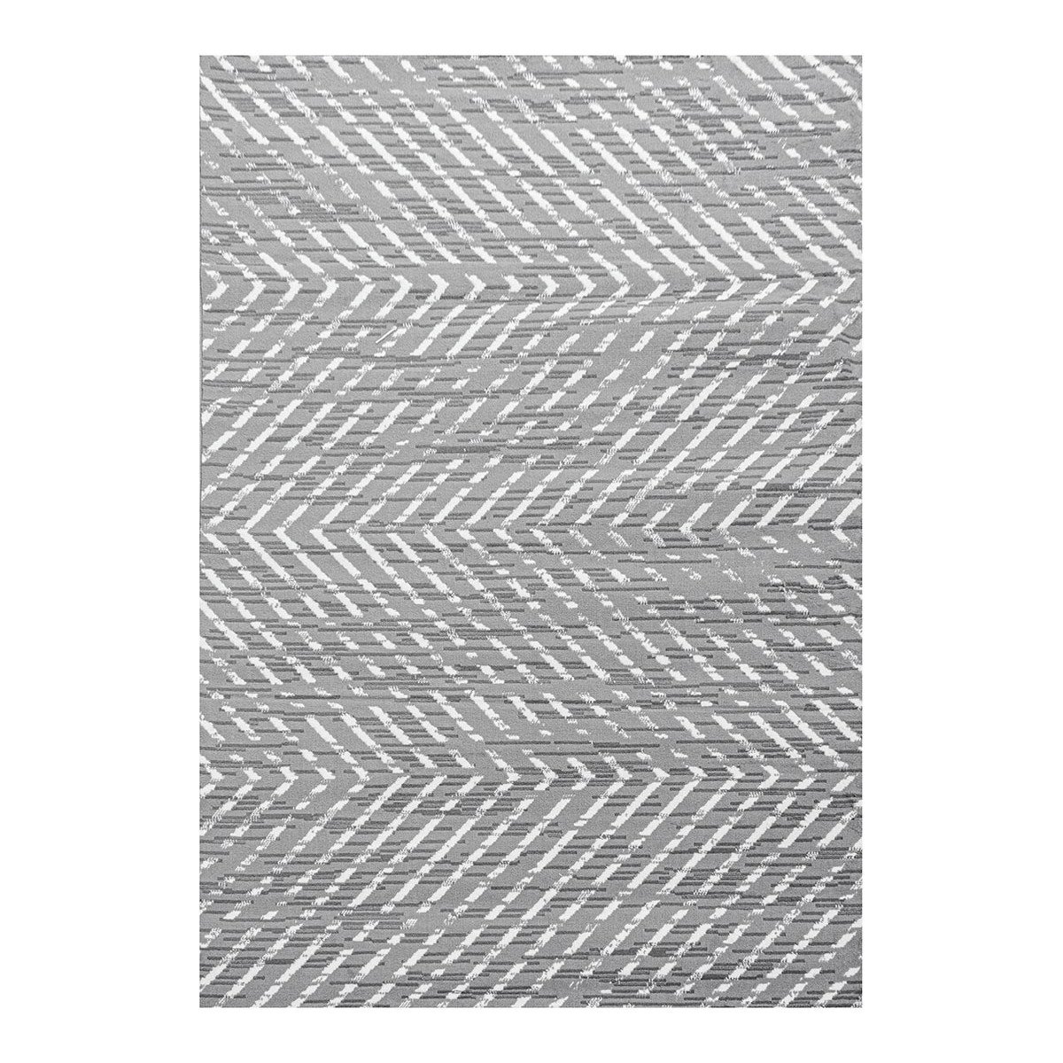 Tapis rayé design en polypropylène gris 160x230