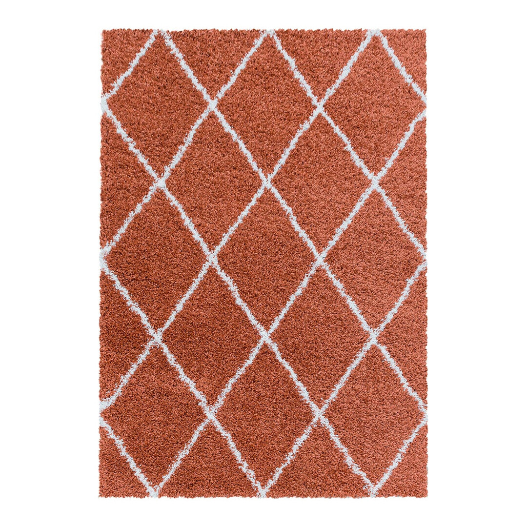 Tapis géométrique scandinave en polypropylène terre 160x230 Tapis géométrique scandinave en polypropylène terre 160x230