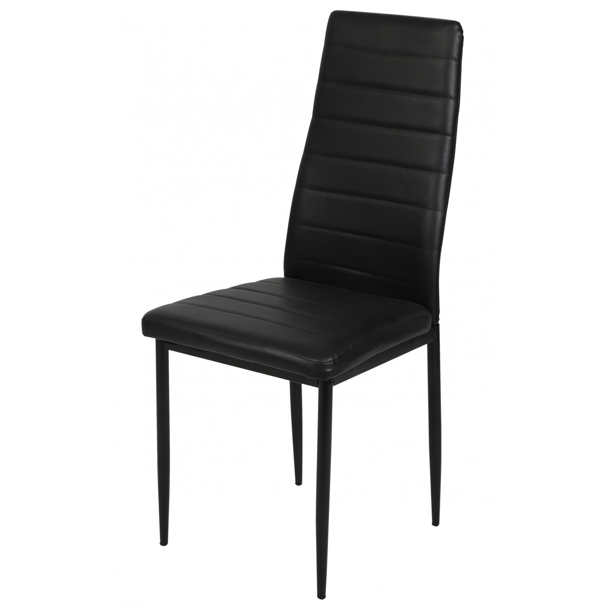 chaise en similicuir noir 42,5x40x98cm