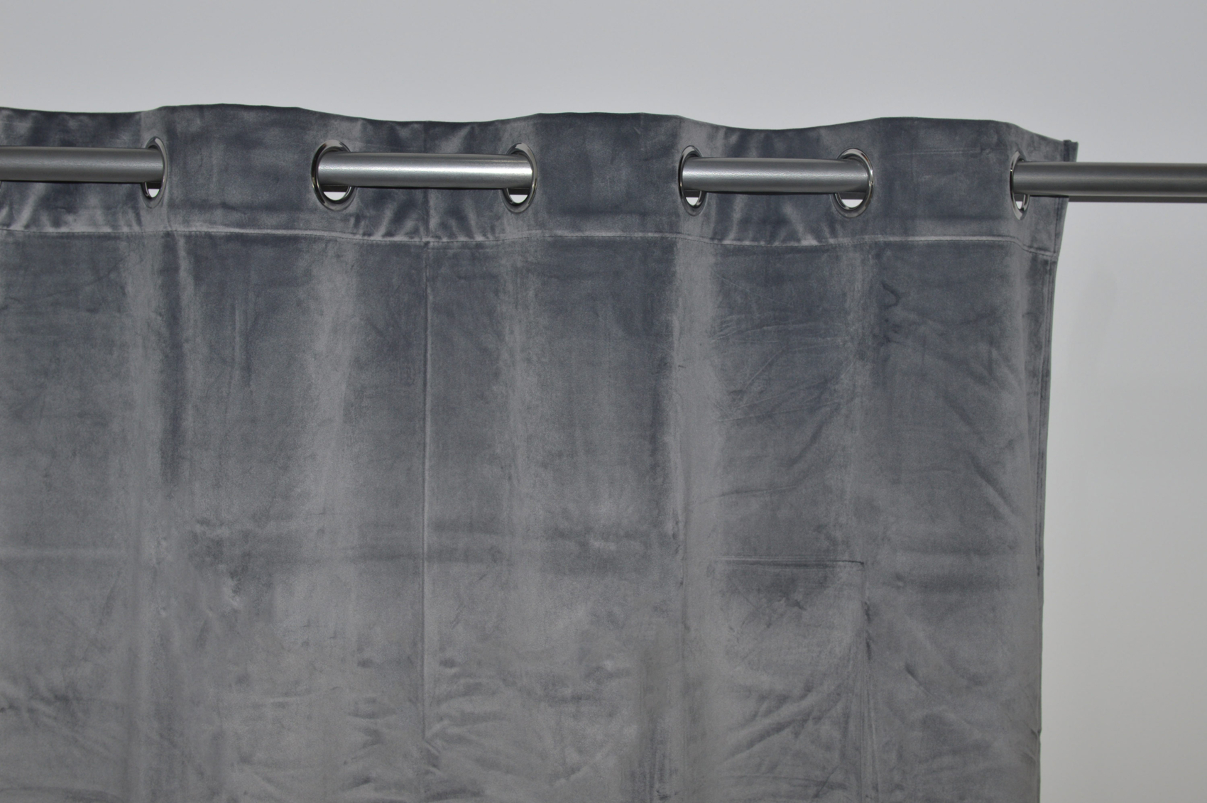 Rideau en velours occultant polyester gris foncé 260 x 140