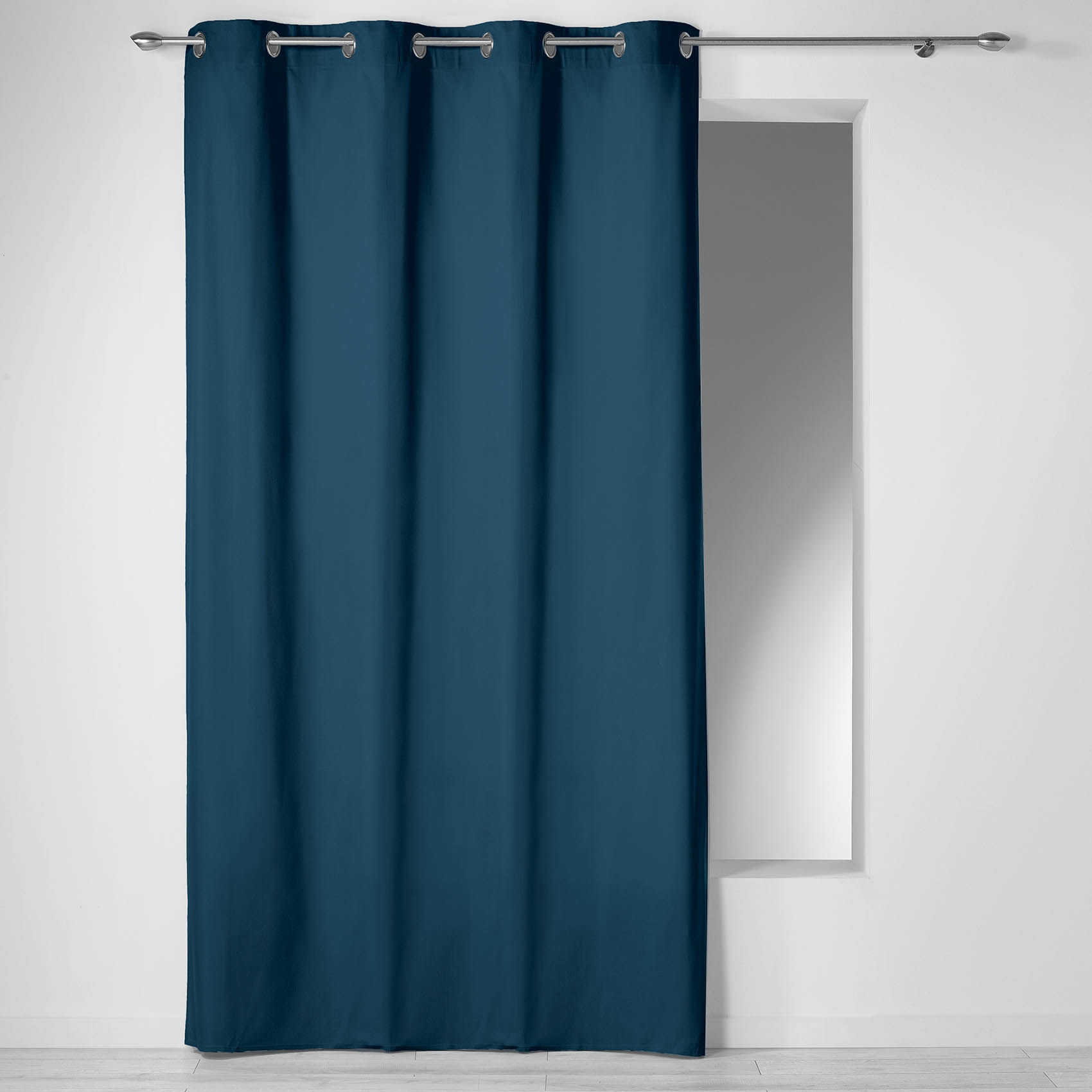Rideau à œillets 100 % coton panama coton marine 240x140 Rideau à œillets 100 % coton panama coton marine 240x140