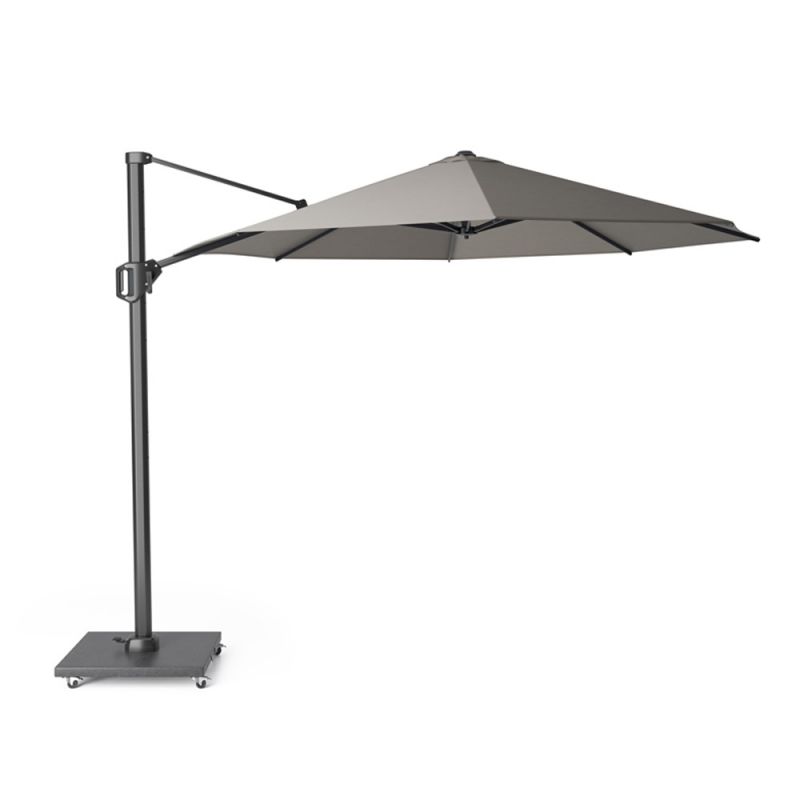 Parasol déporté rond 3,5 m gris clair