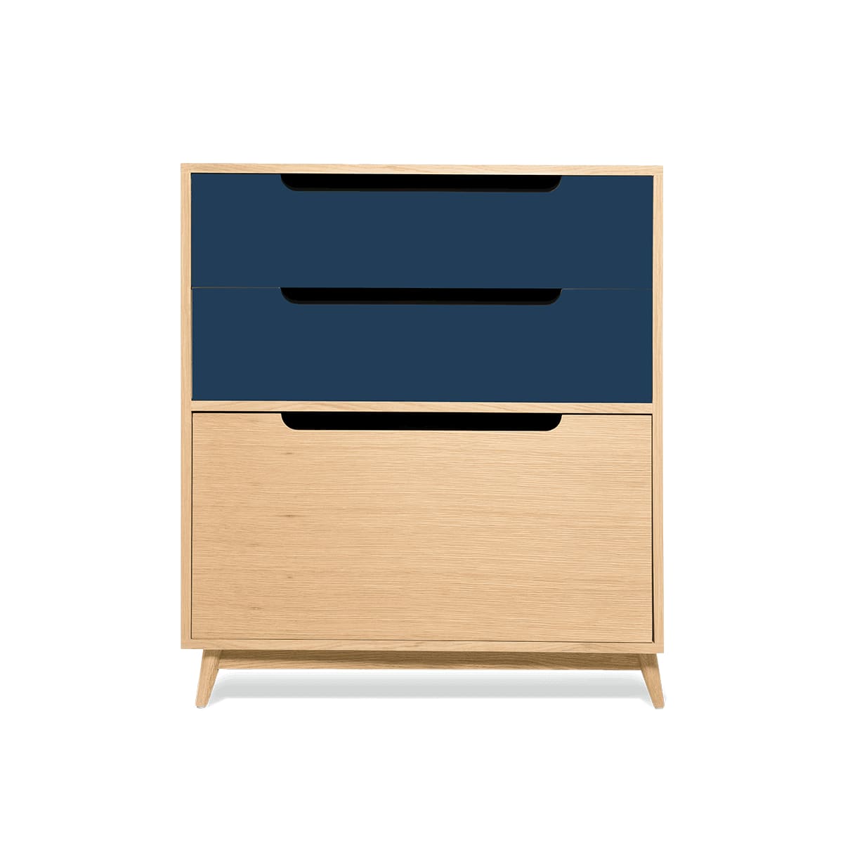 Petite commode bleu nuit chene naturel Petite commode bleu nuit chene naturel
