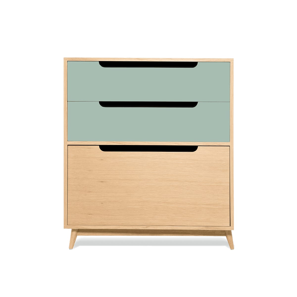 Petite commode vert amande chene naturel Petite commode vert amande chene naturel