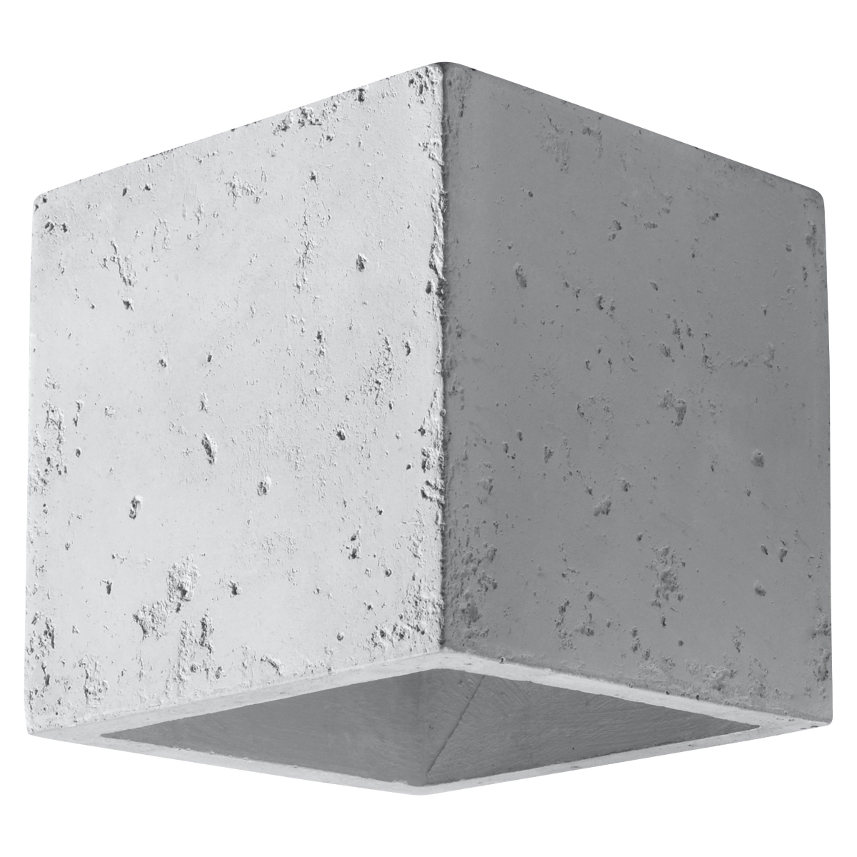 Applique carrée en béton, gris L: 10cm