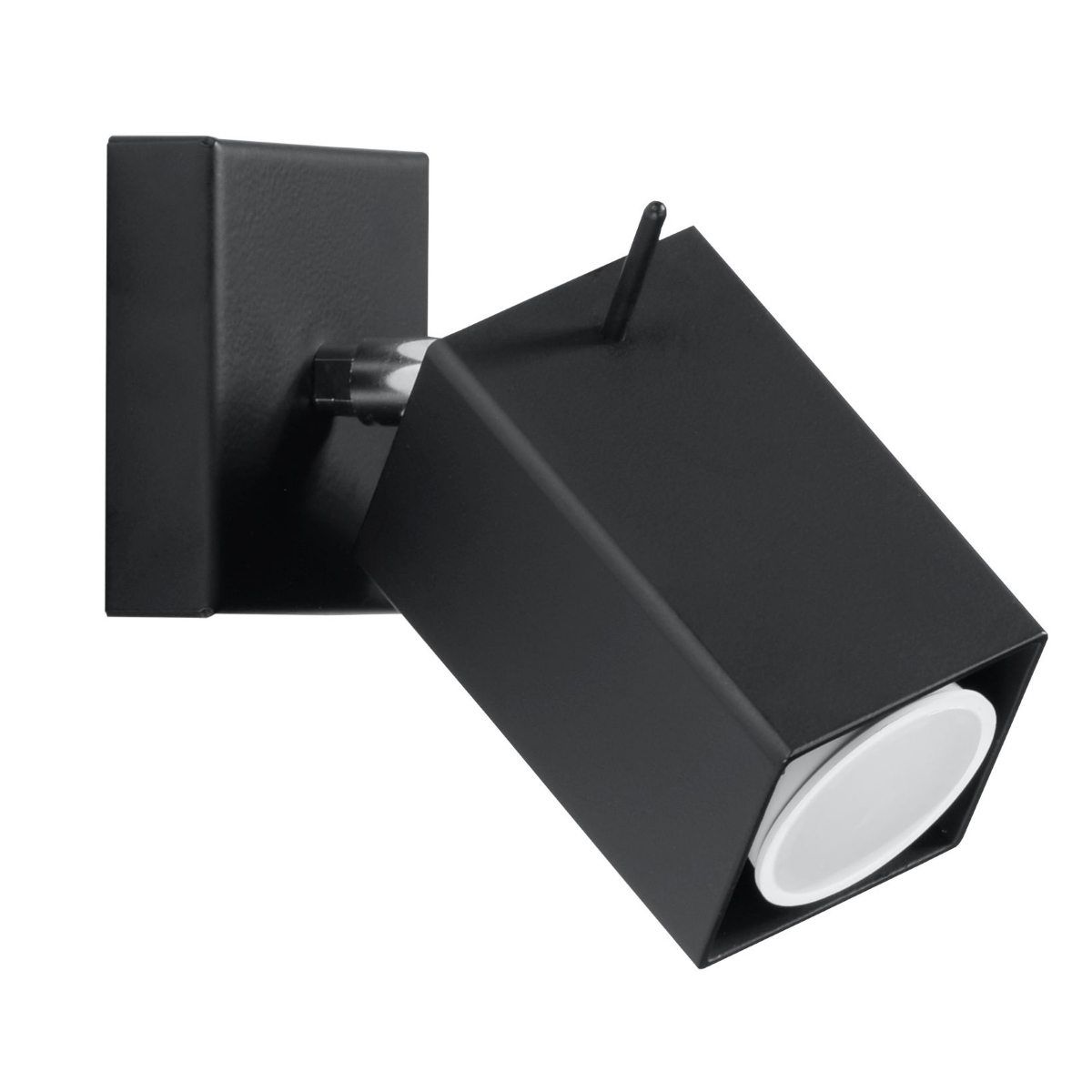 Applique carrée en métal, noir L: 8cm