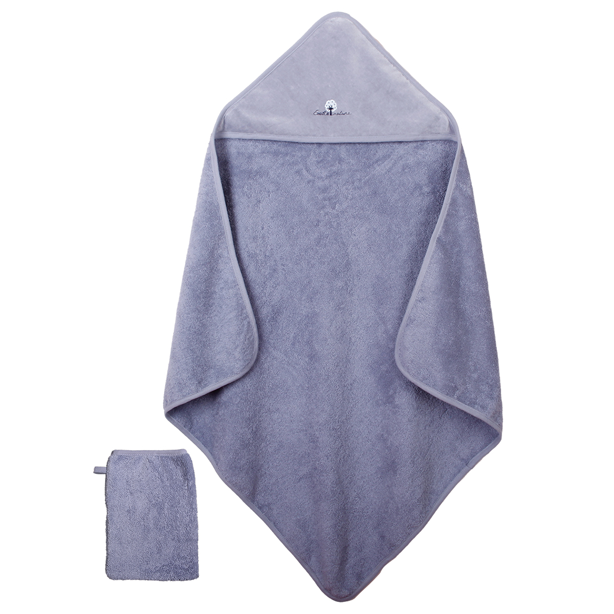 Cape de bain et gant 75x75 cm Coton bio Océan Cape de bain et gant 75x75 cm Coton bio Océan