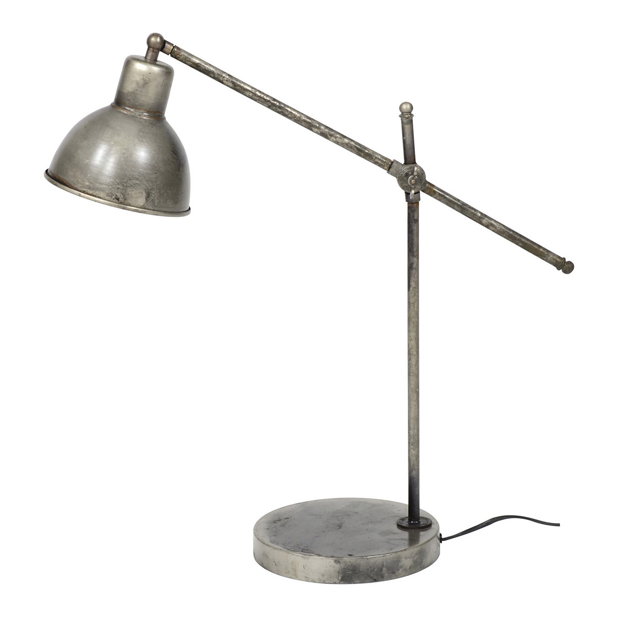 Lampe à Poser industriel en métal gris 67 cm