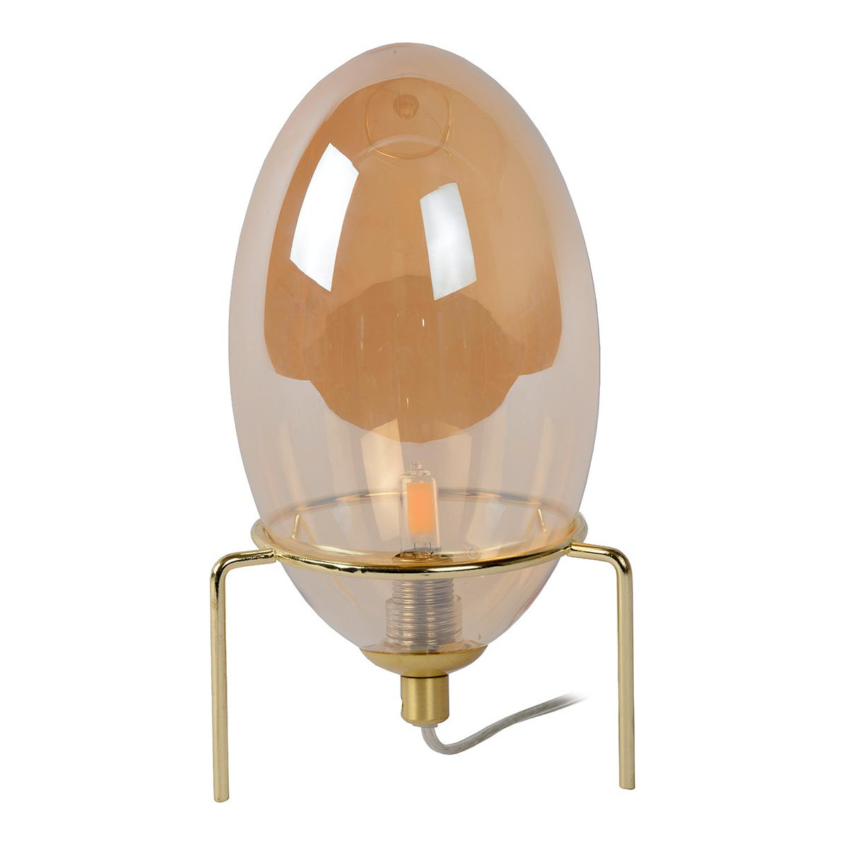 Lampe De Table vintage en verre ambre Ø 13 cm Lampe De Table vintage en verre ambre Ø 13 cm