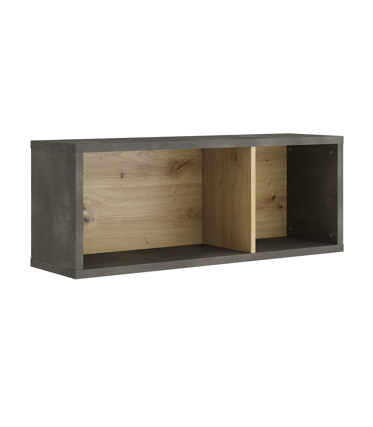 Étagère Murale Industriel 2 Niches L90.5 cm -Aspect Chêne et Noir Étagère Murale Industriel 2 Niches L90.5 cm -Aspect Chêne et Noir