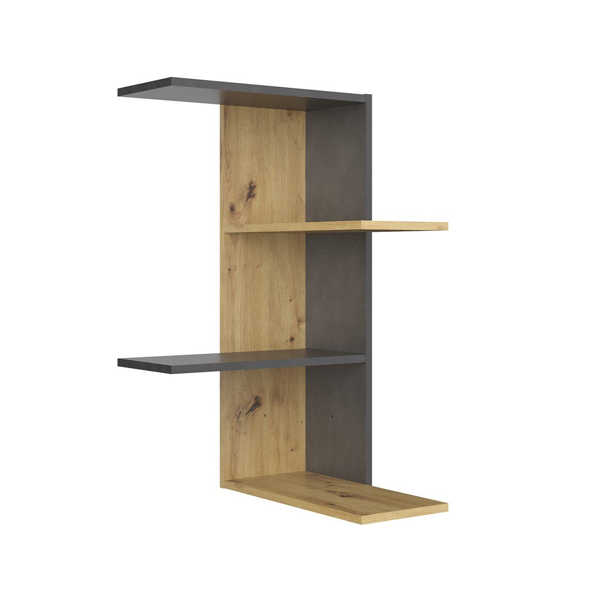 Etagère Murale d’Angle 4 Plateaux H77 cm – Marron