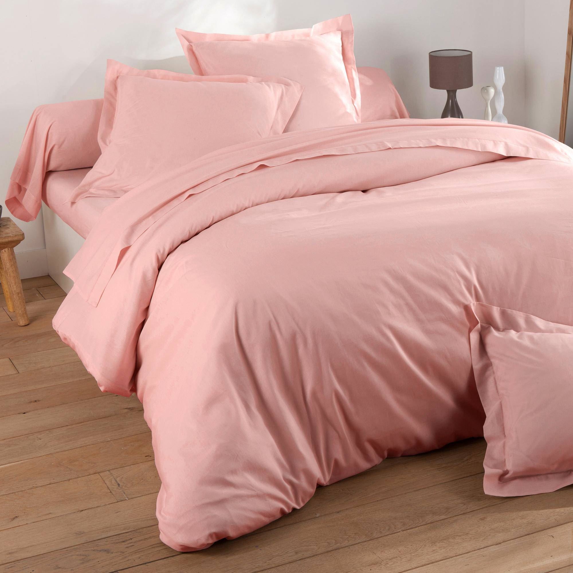 Housse de couette 240x260 rose en coton Housse de couette 240x260 rose en coton