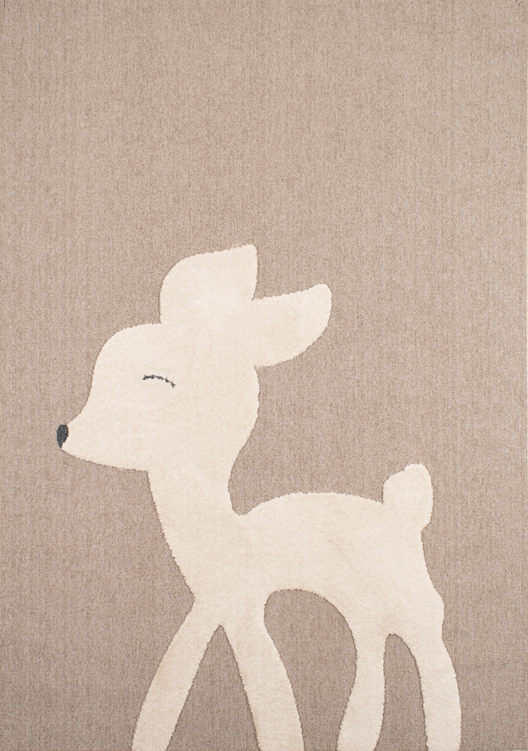 Tapis beige et crème motif en relief bambi doux - 80x150