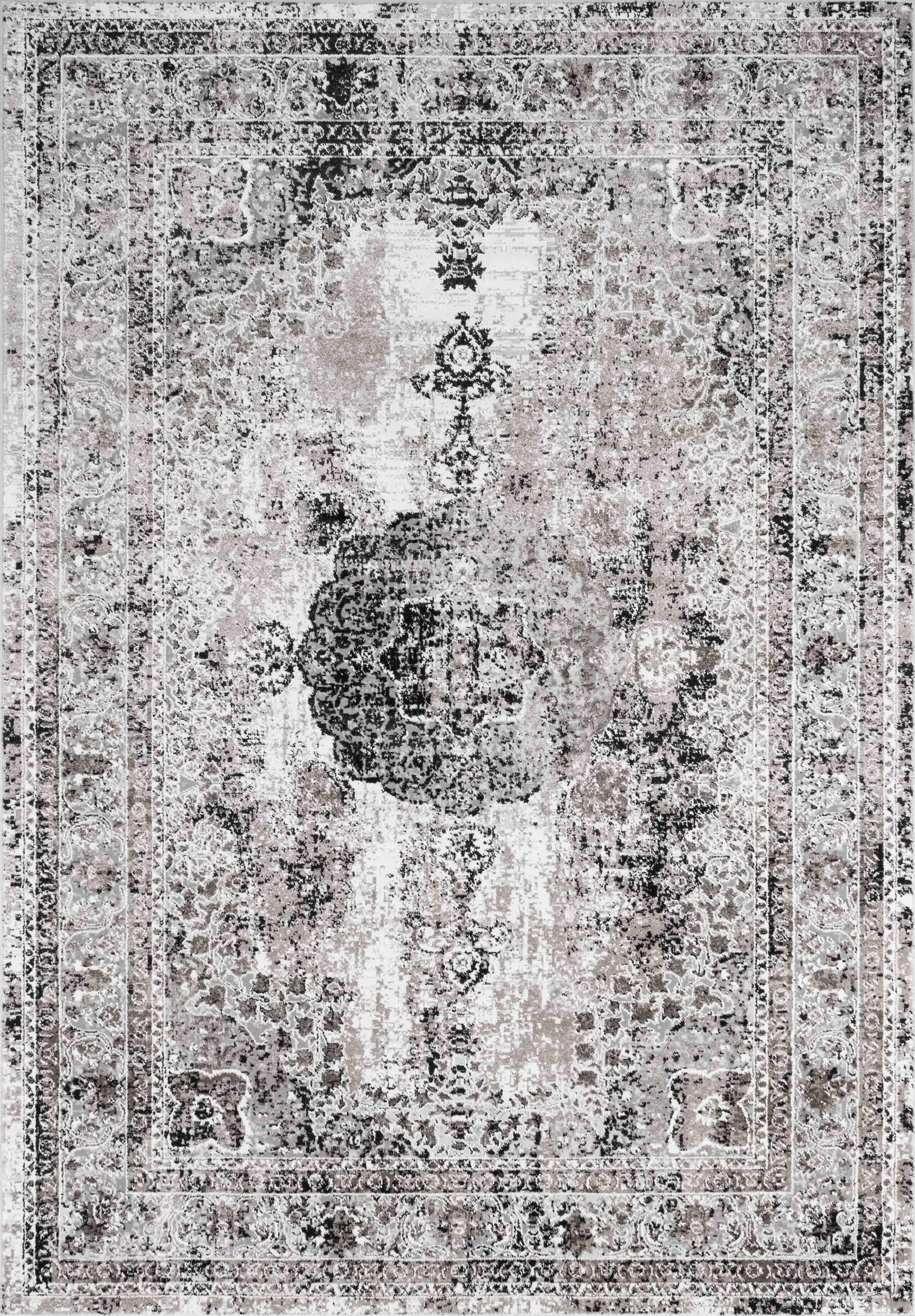 Tapis vintage motif baroque gris - 160X230