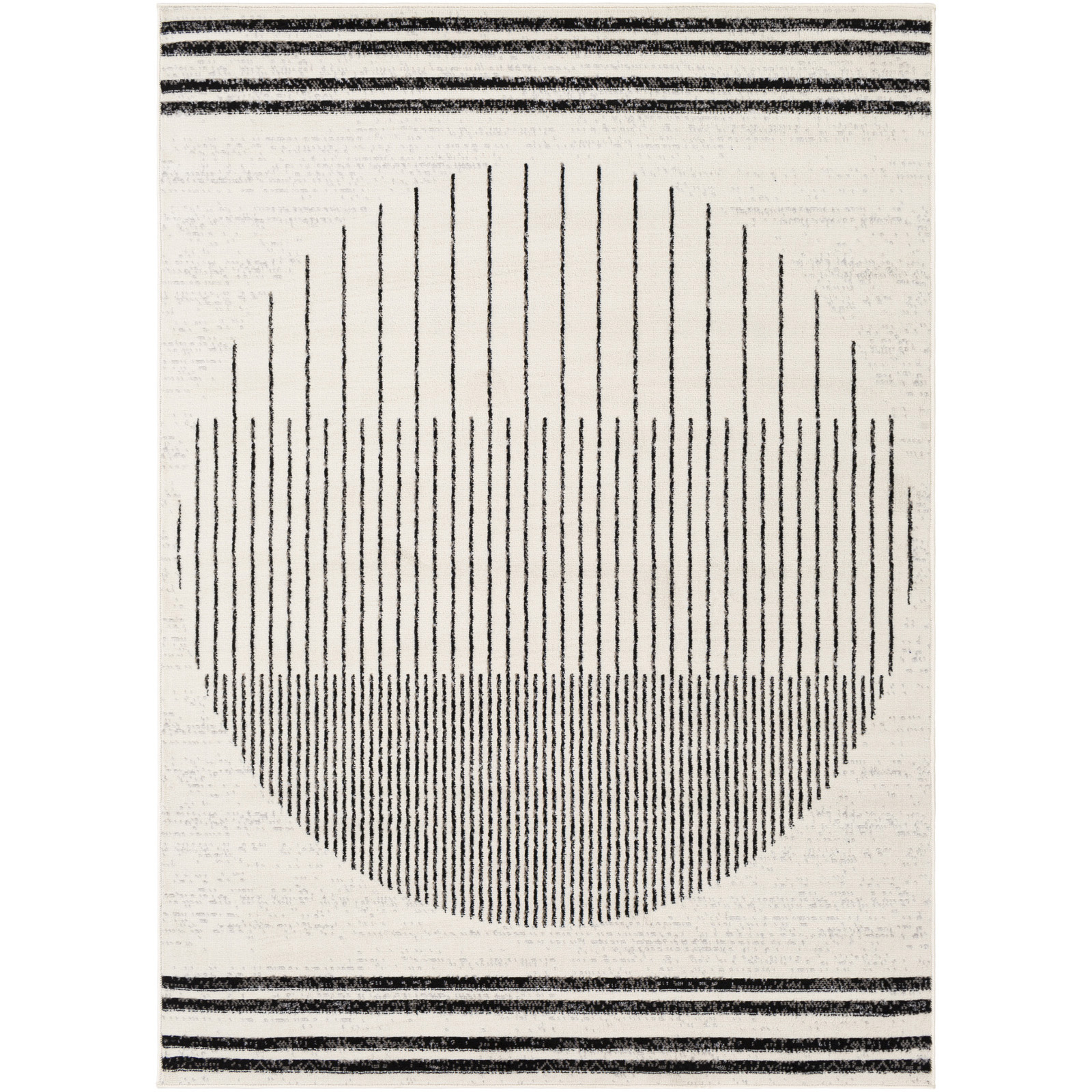 Tapis Géométrique, Noir, Ivoire, et Gris – 152x213cm Tapis Géométrique, Noir, Ivoire, et Gris – 152x213cm