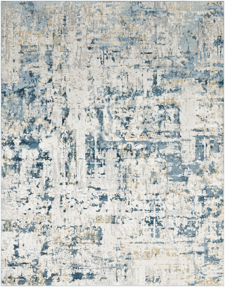 Tapis Abstrait, Bleu, Gris, Beige - 201x290cm