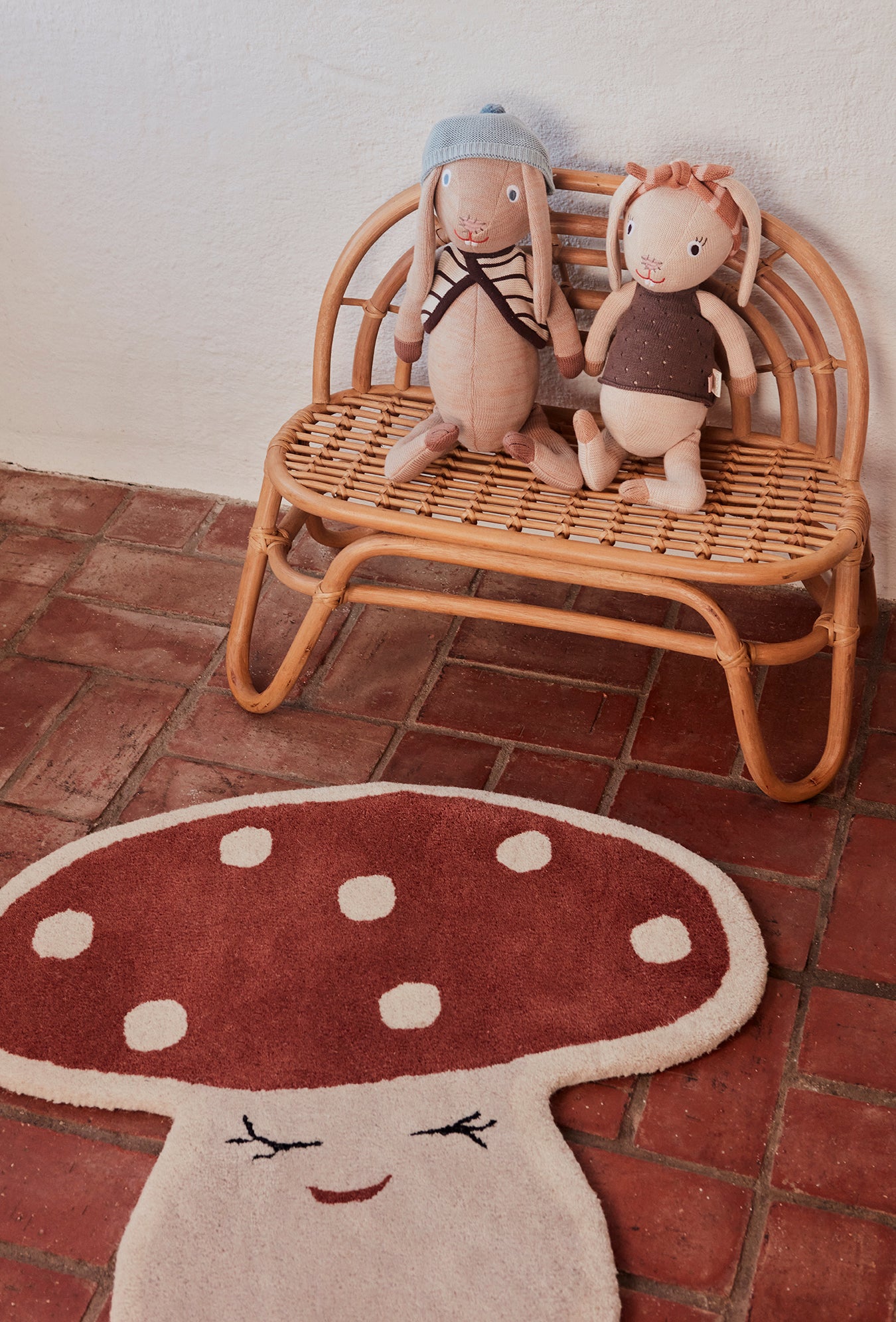 Mini banc marron 100% rotin H52xL64,5x28cm (OYOY Living Design) - Image 2