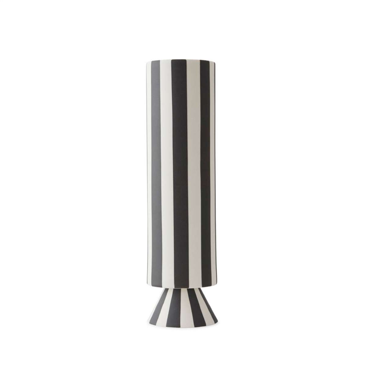 Vase blanc et noir 100% grès Ø8,5xH31cm