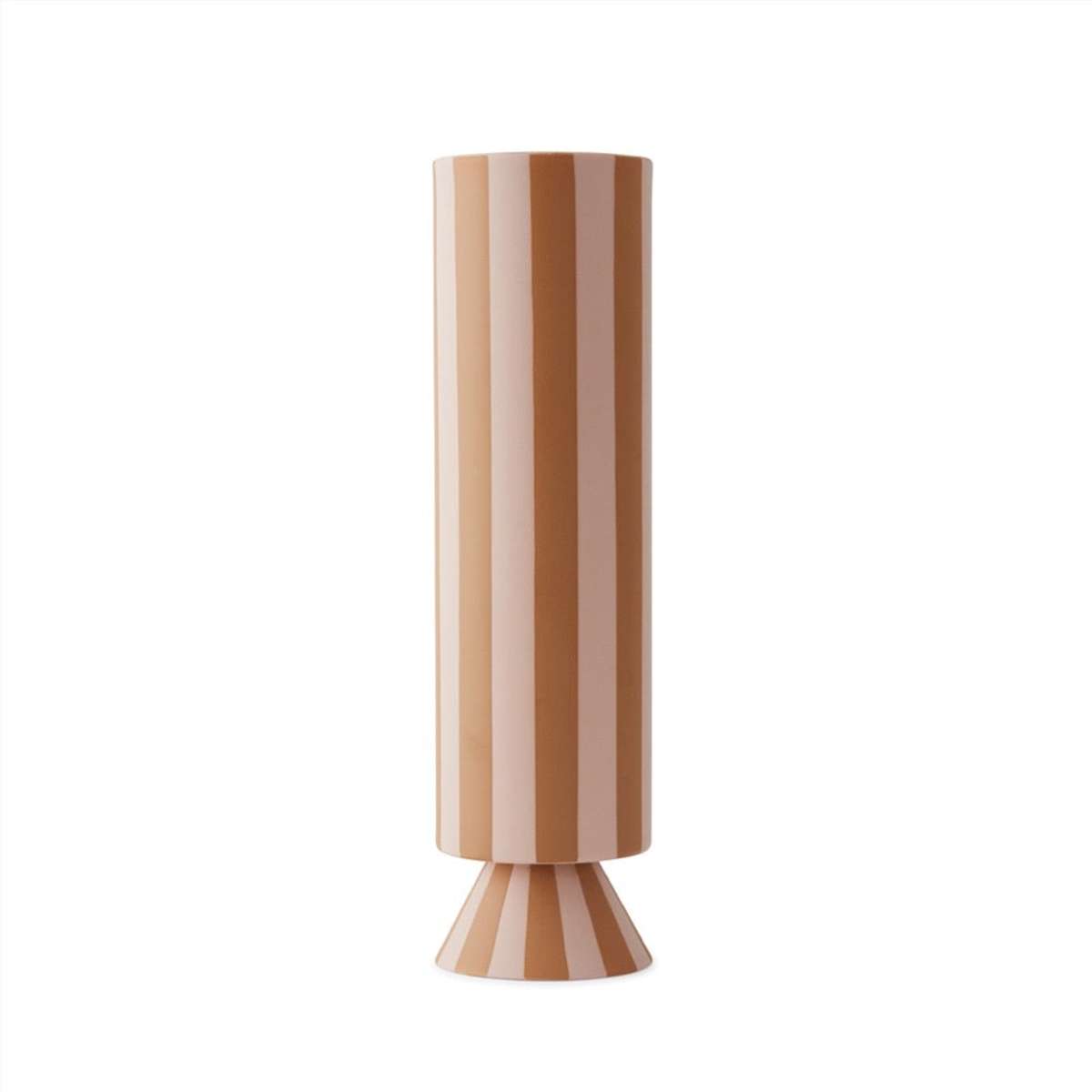 Vase caramel et rose 100% grès Ø8,5xH31cm
