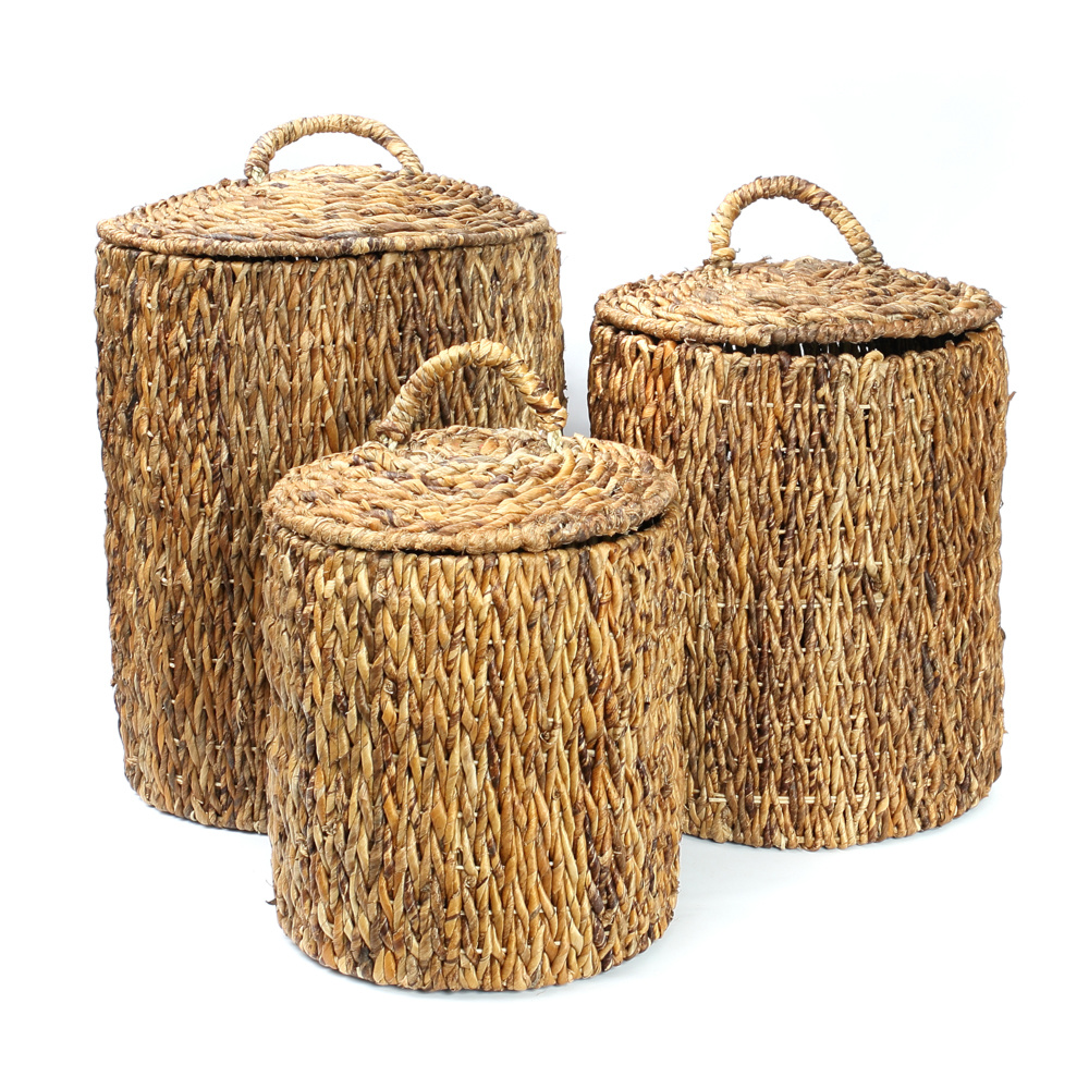 Paniers en feuilles de bananier naturel lot de 3 Paniers en feuilles de bananier naturel lot de 3
